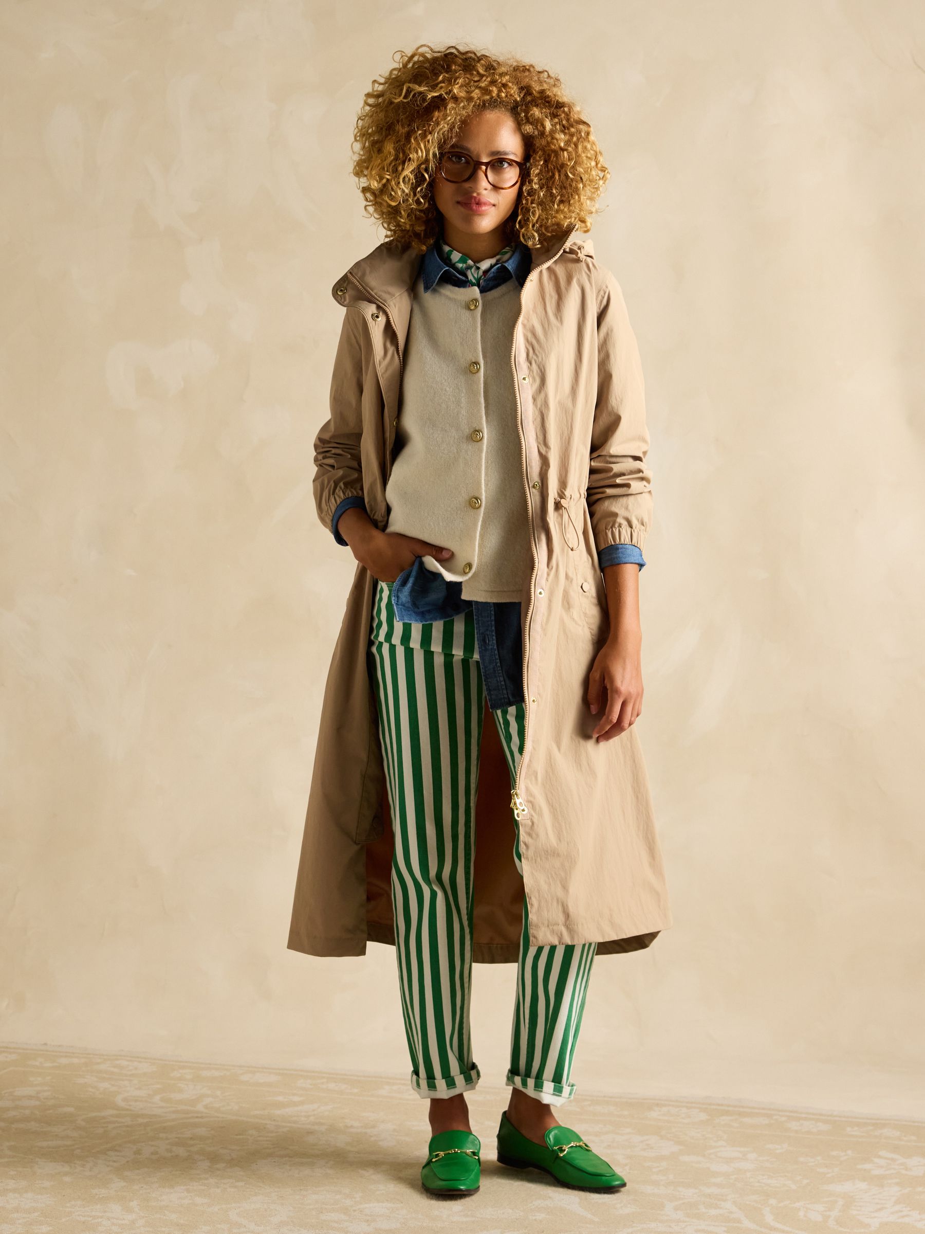 Hensley Tan Brown Waterproof Longline Coat with Packable Hood - Image 8 of 12