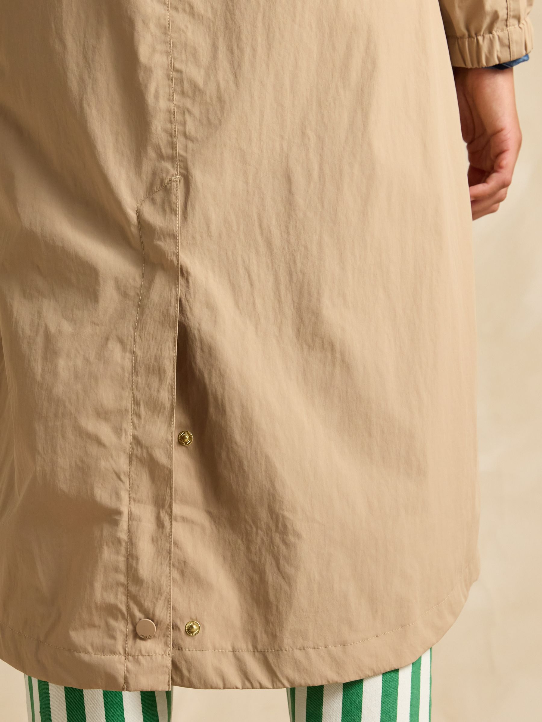 Hensley Tan Brown Waterproof Longline Coat with Packable Hood - Image 9 of 12