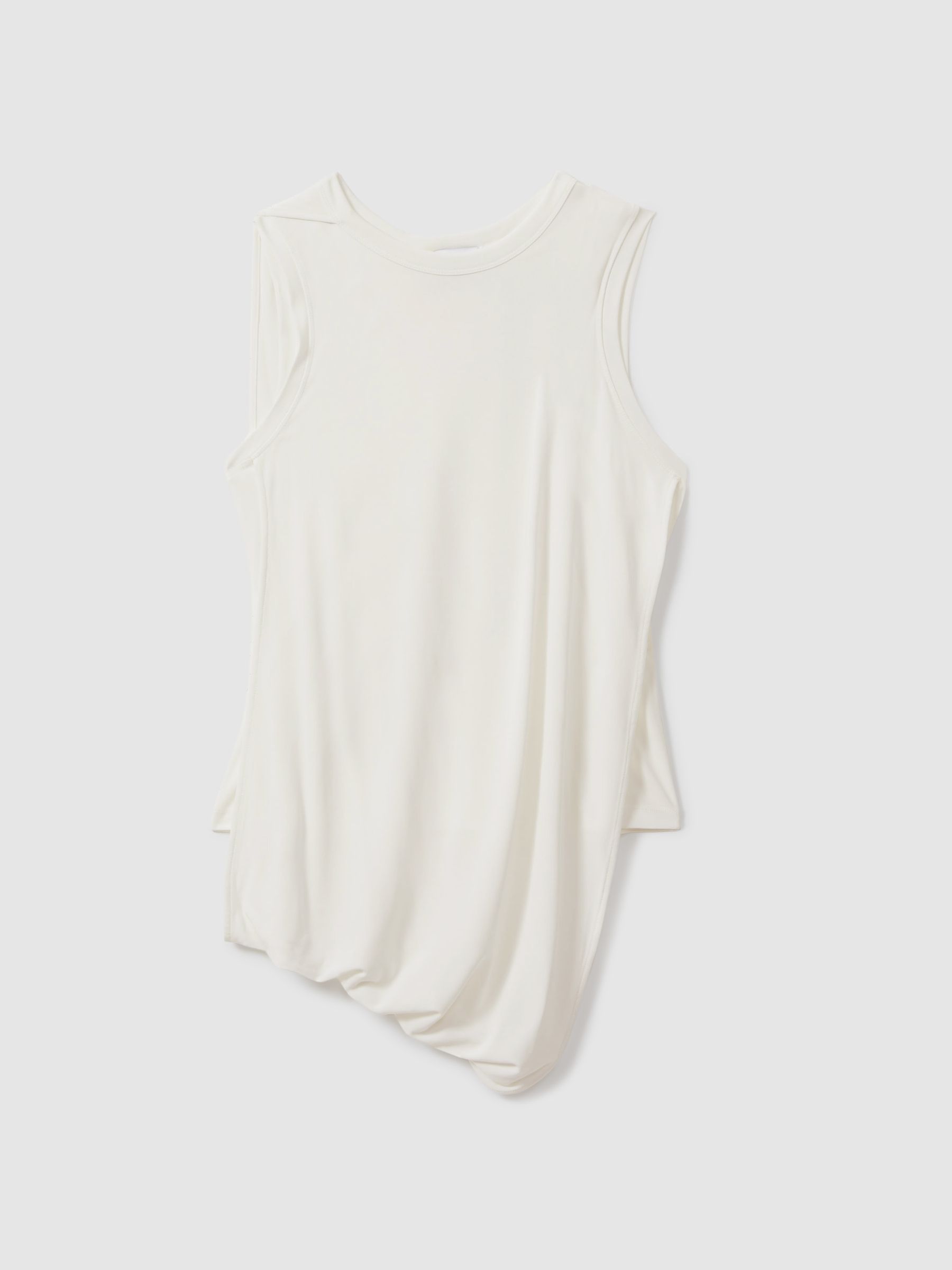 Draped Layered Top in Ivory - Image 2 of 6