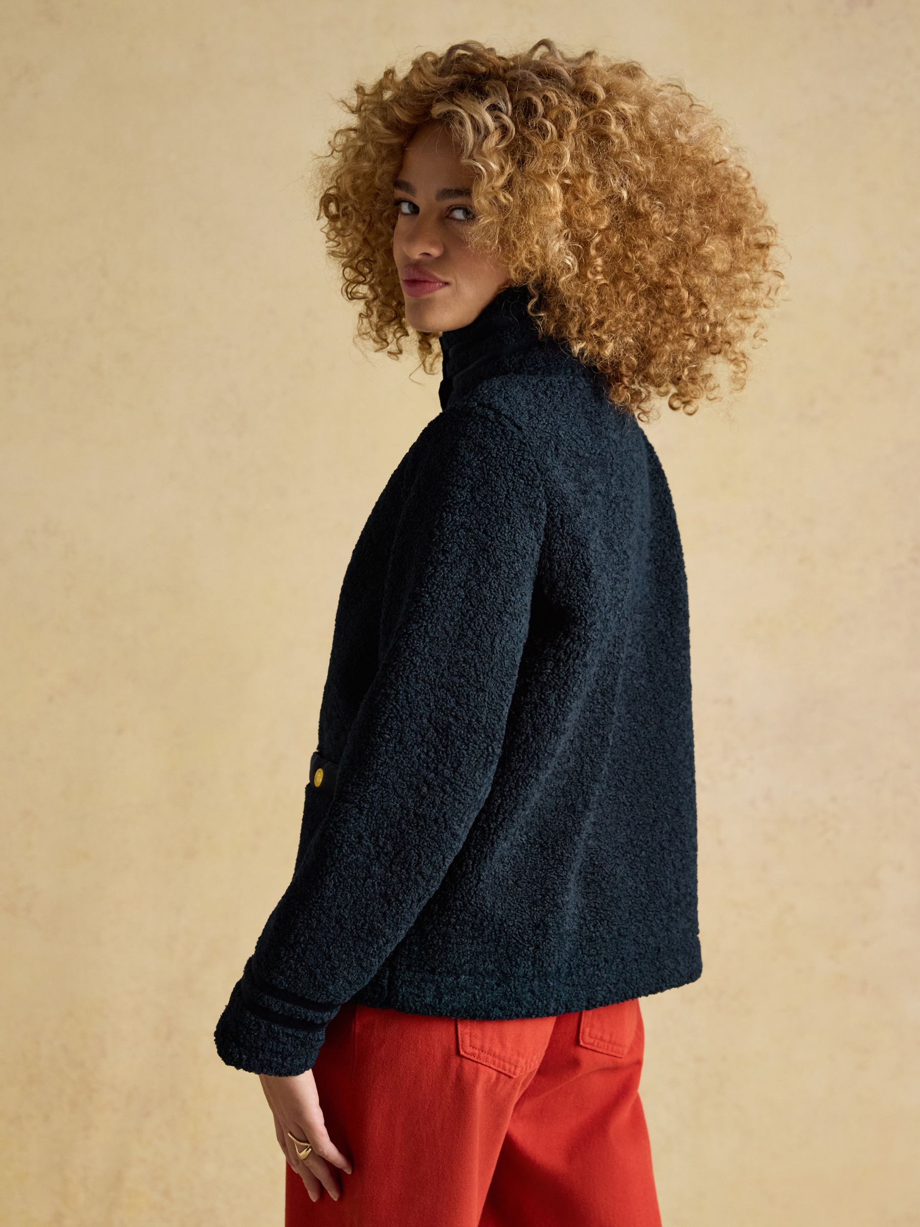 Fleur Navy Blue Fleece Jacket - Image 2 of 8