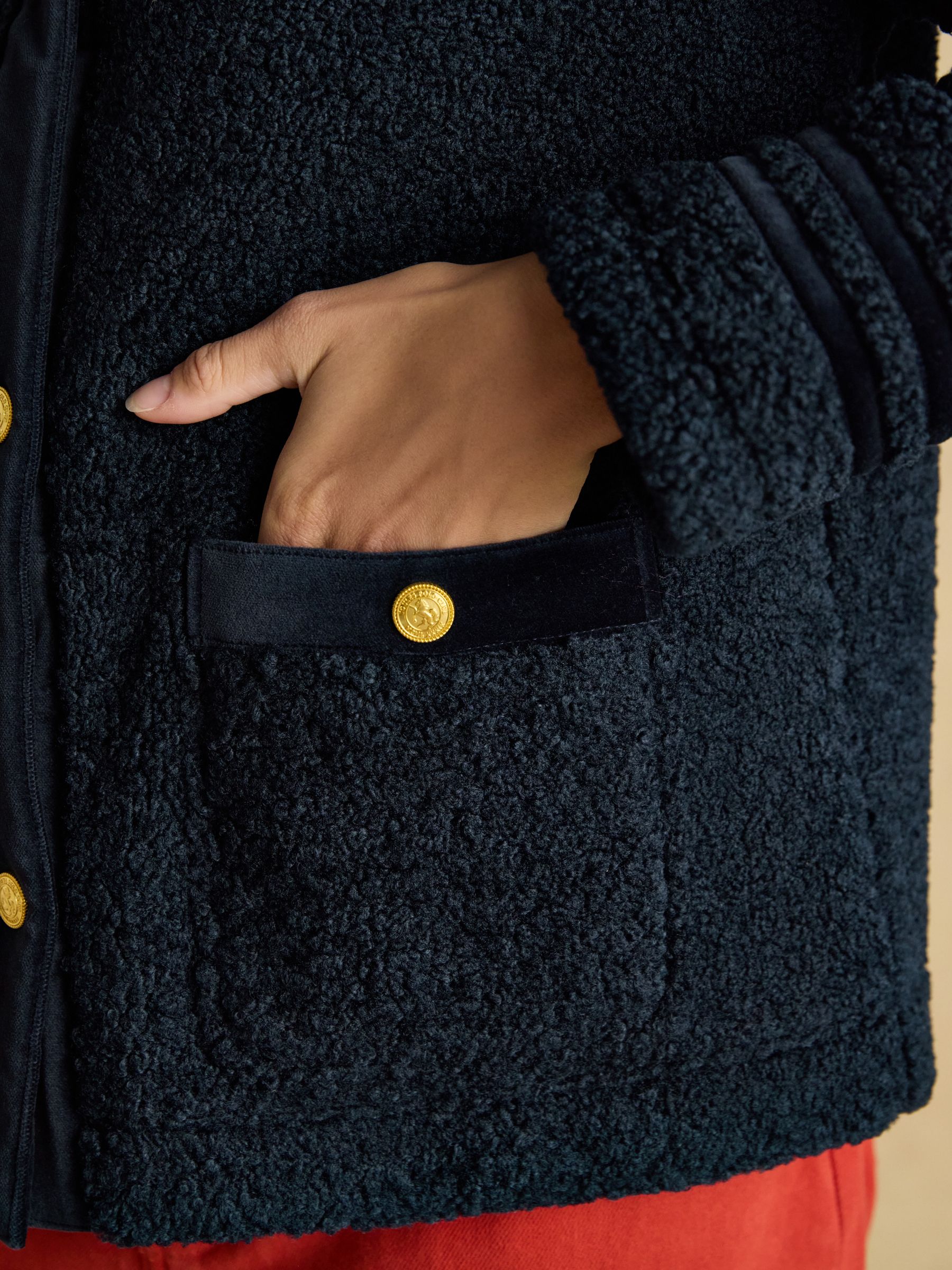 Fleur Navy Blue Fleece Jacket - Image 5 of 8