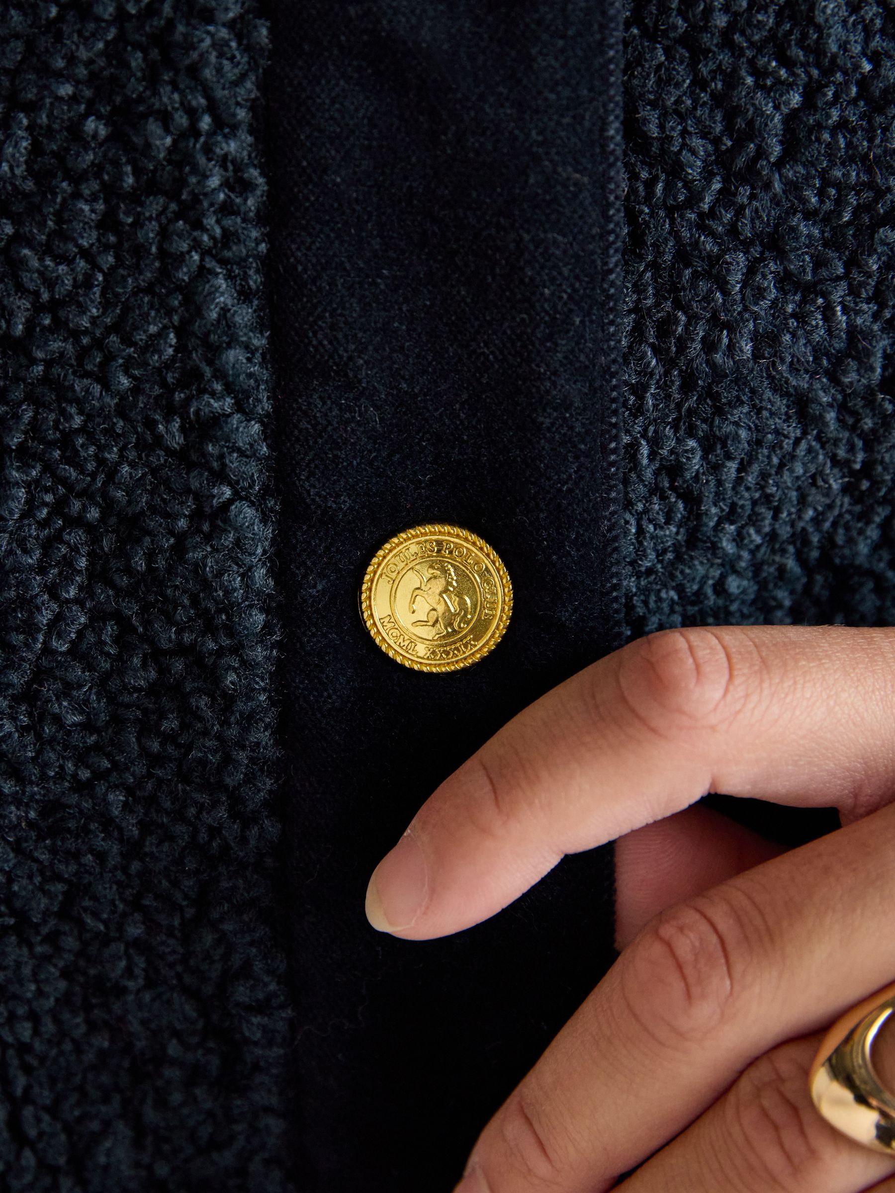 Fleur Navy Blue Fleece Jacket - Image 7 of 8