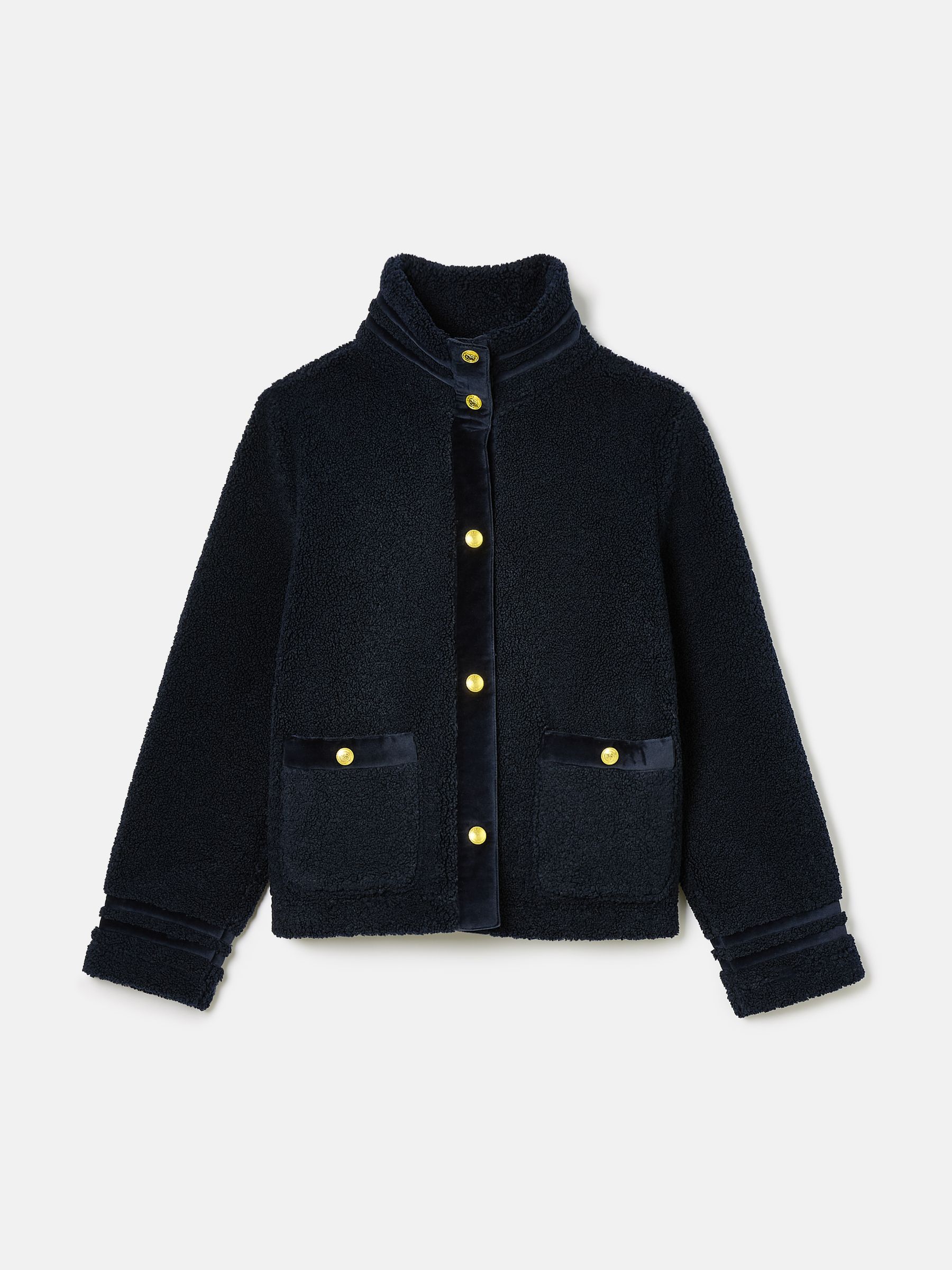 Fleur Navy Blue Fleece Jacket - Image 8 of 8