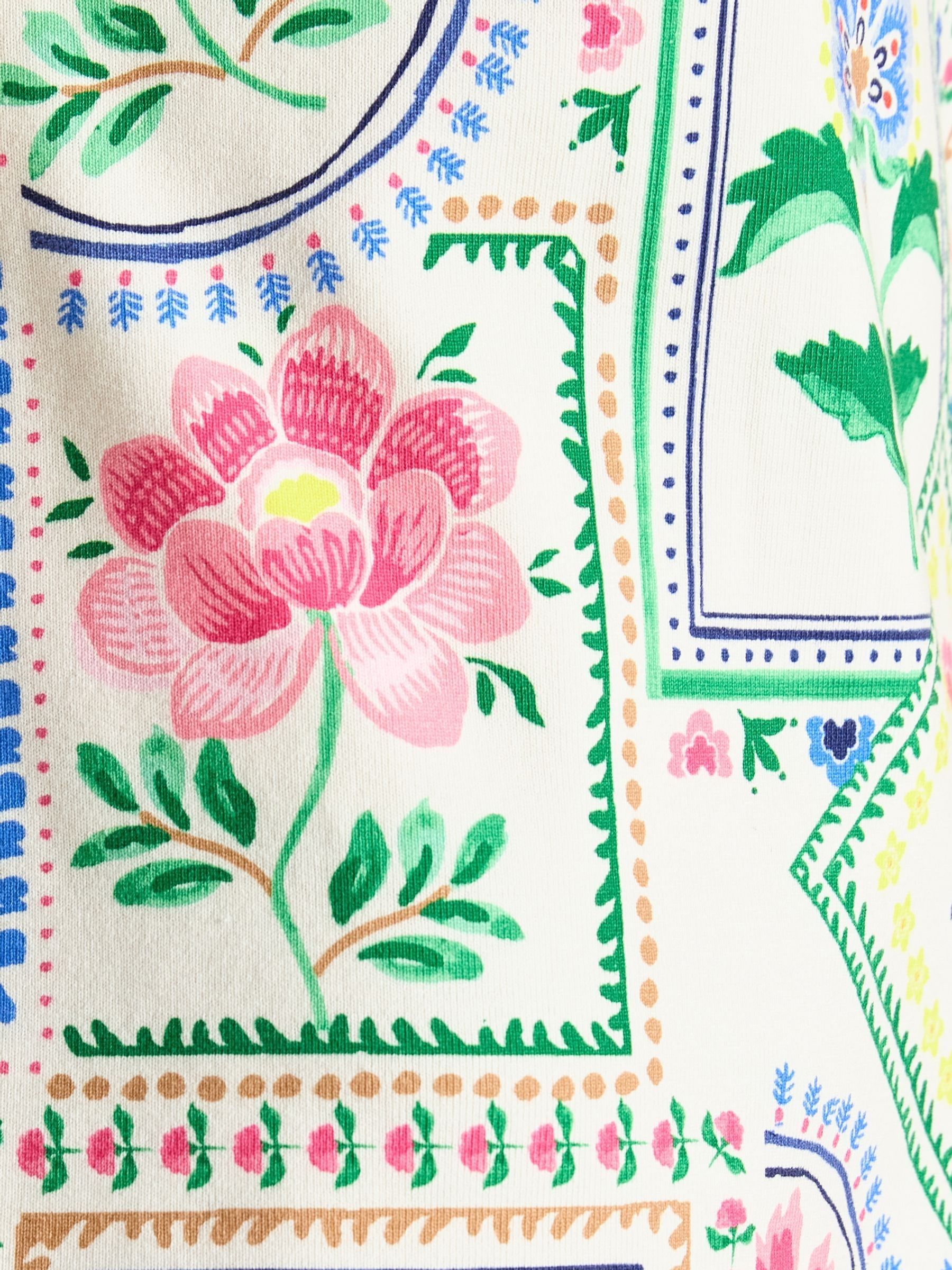 Harbour Cream Tile Boat Neck Printed Top - Image 9 of 9