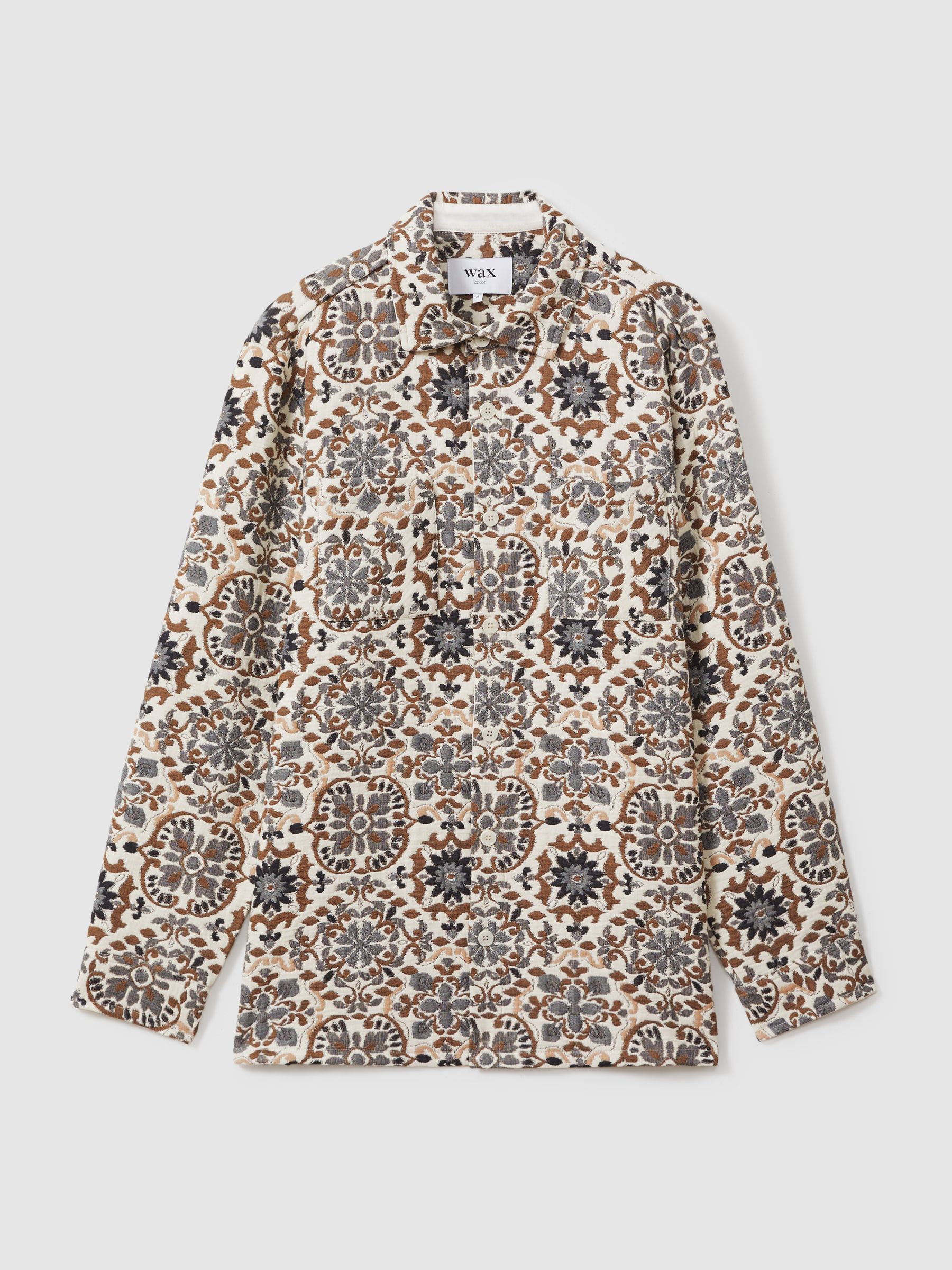 قميص علوي من الجاكار بلون بيج من Wax London - صورة 2 من 7