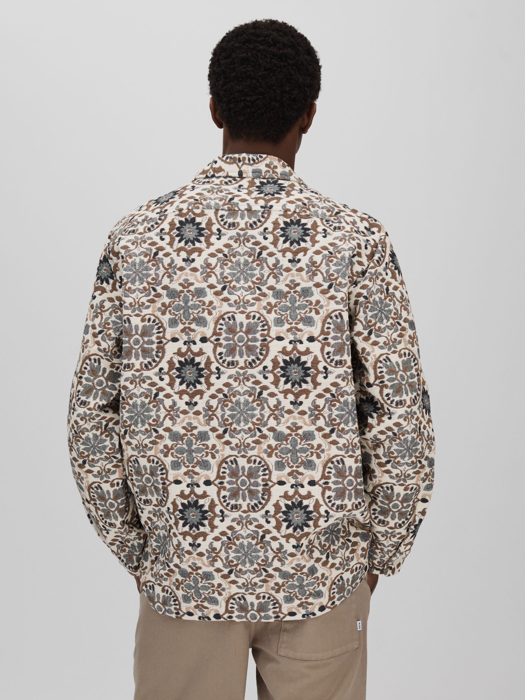 قميص علوي من الجاكار بلون بيج من Wax London - صورة 5 من 7