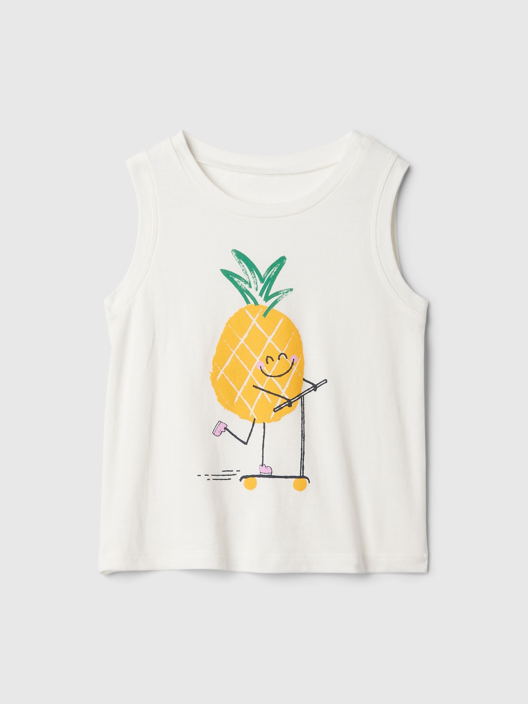 White/Yellow Summer Sleeveless Vest Top (Newborn-5yrs) - Image 1 of 2