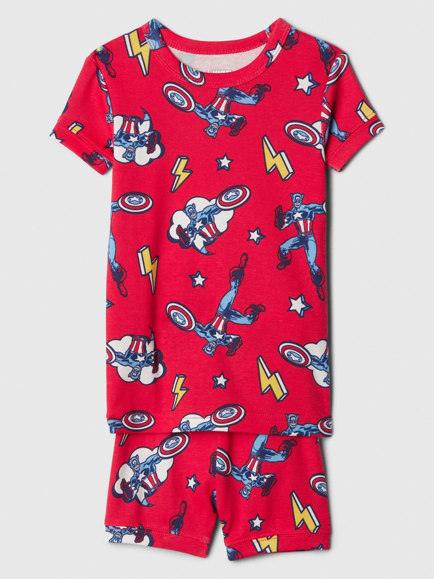 Red Marvel Captain America Organic Cotton Marvel Pyjama Set (6mths-5yrs) - Image 1 of 3