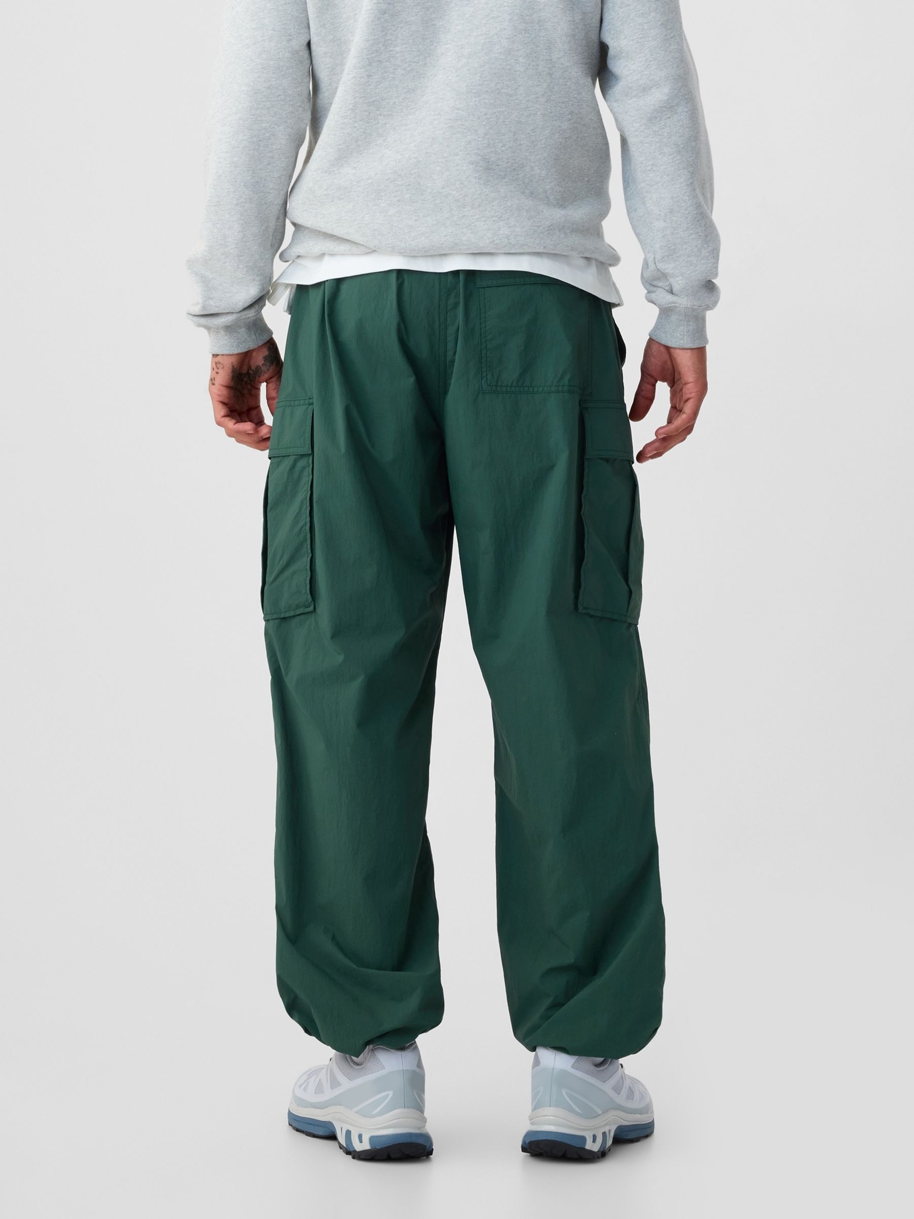 Green Nylon Cargo Trousers - Image 2 of 6