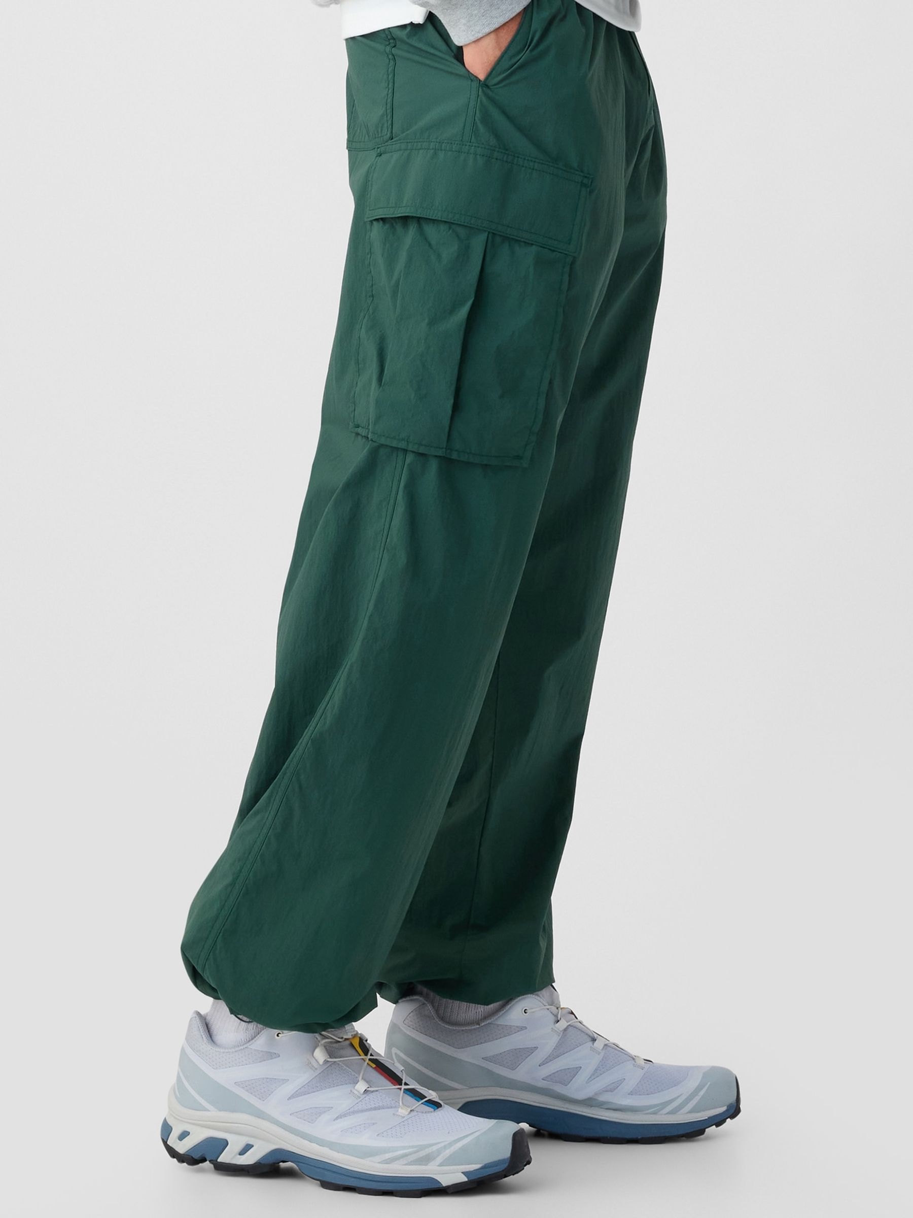 Green Nylon Cargo Trousers - Image 3 of 6