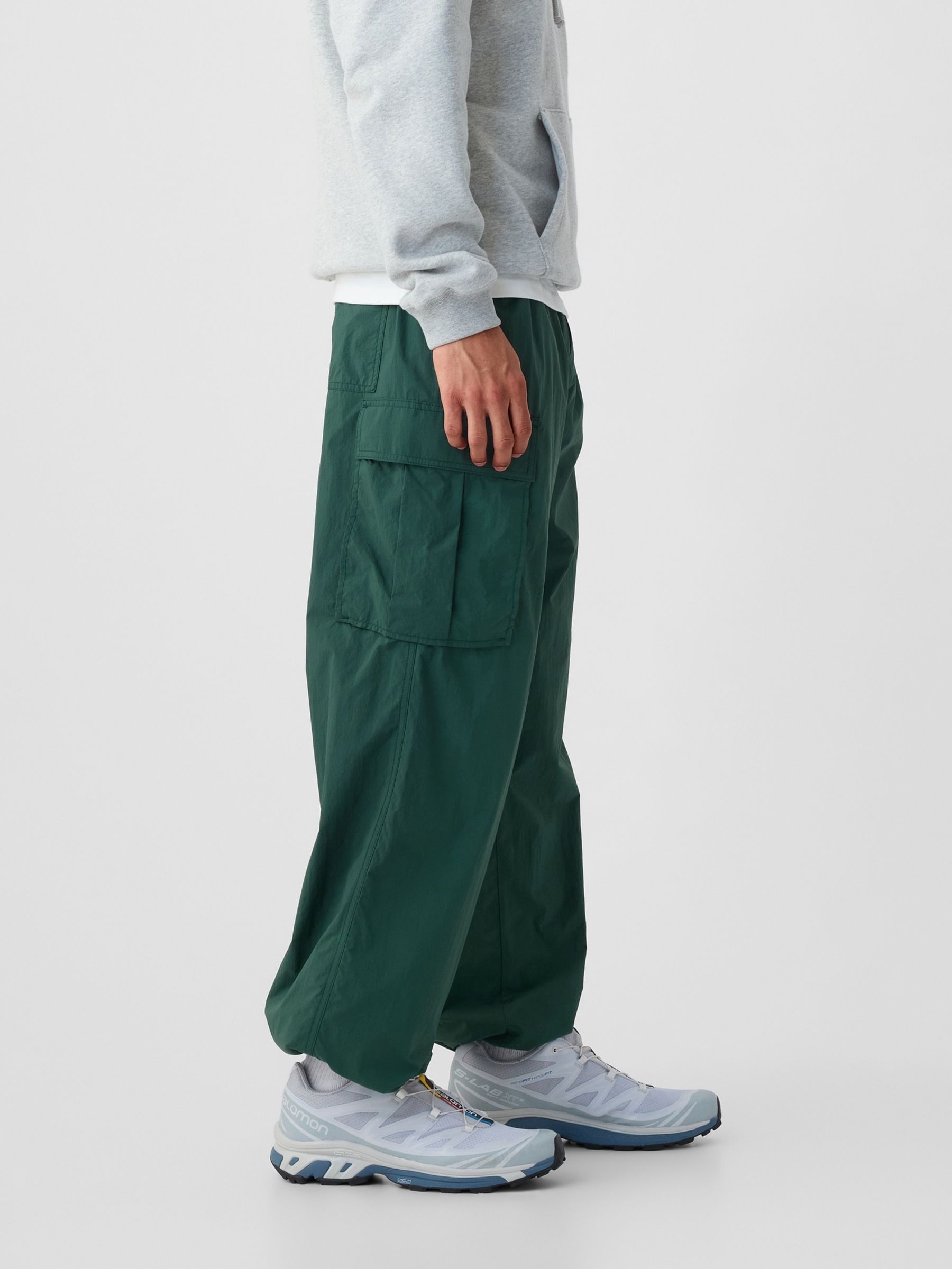 Green Nylon Cargo Trousers - Image 4 of 6