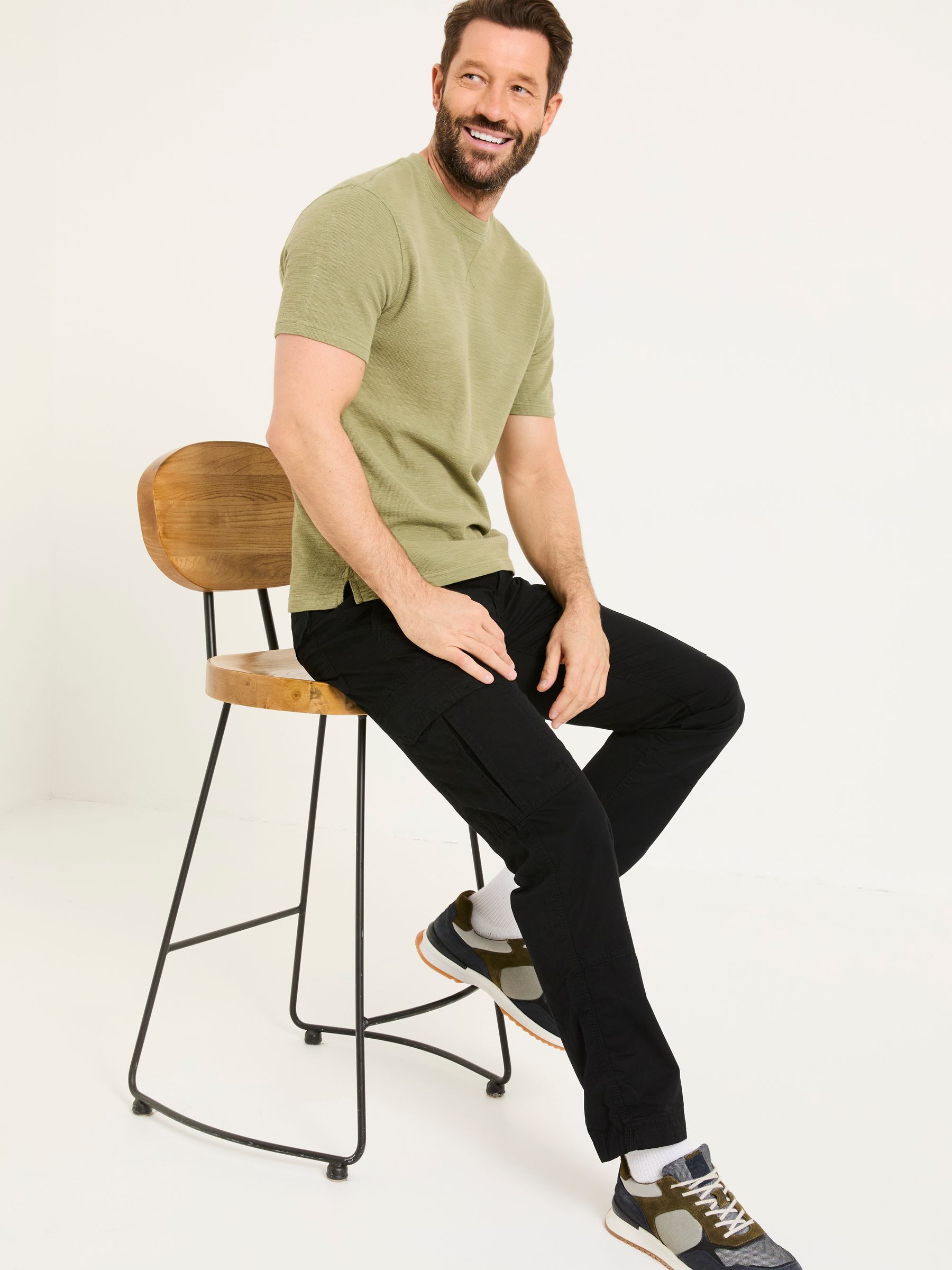 Bude Washed Black Cargo Trousers - Image 3 of 5
