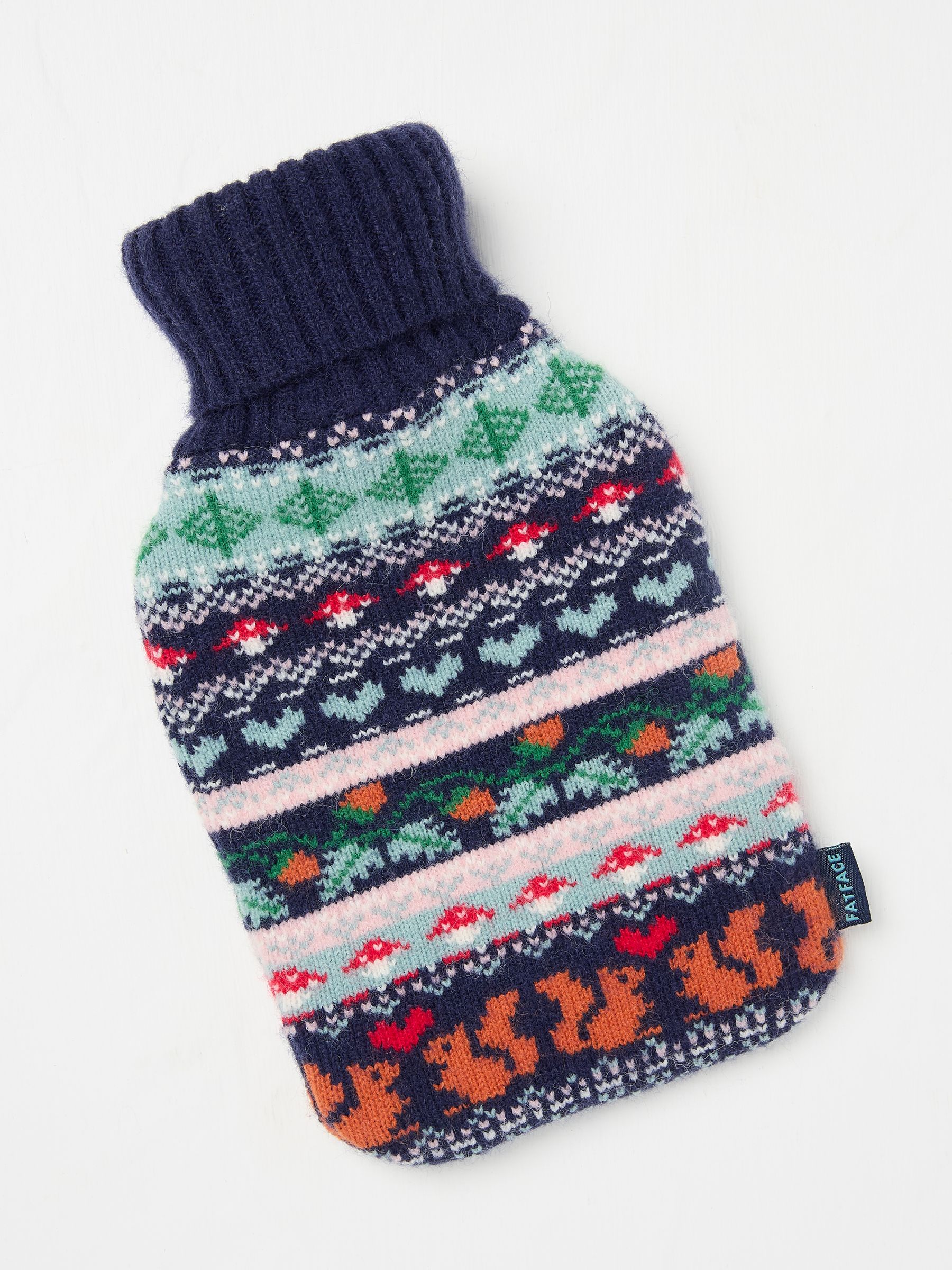 Navy Blue Woodland Hot Water Bottle - Image 1 of 2 Navy Blue Woodland Hot Water Bottle - Image 1 of 2