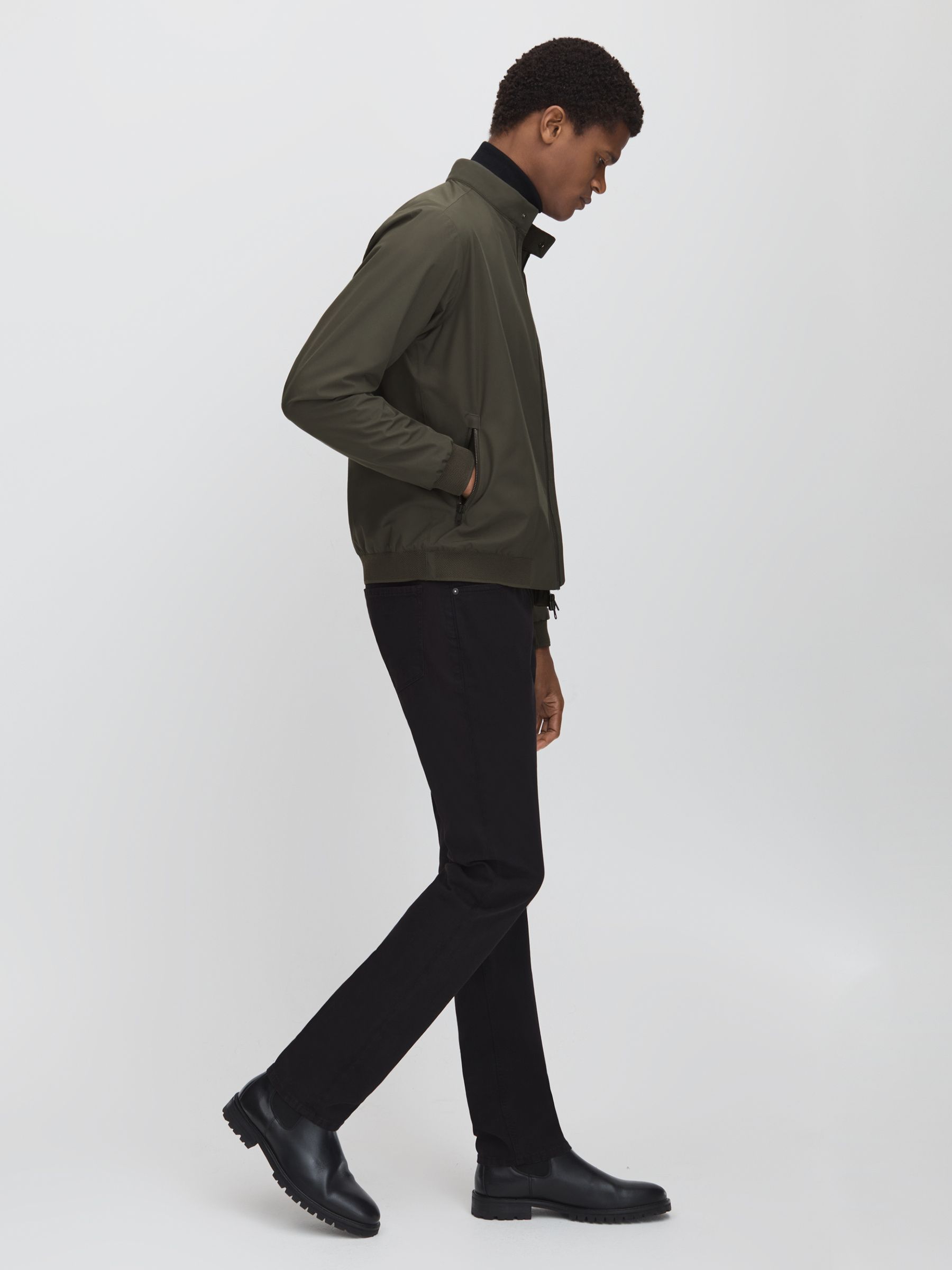Scandinavian Edition Waterproof Harrington-Style Jacket in Dark Olive - Image 3 of 6