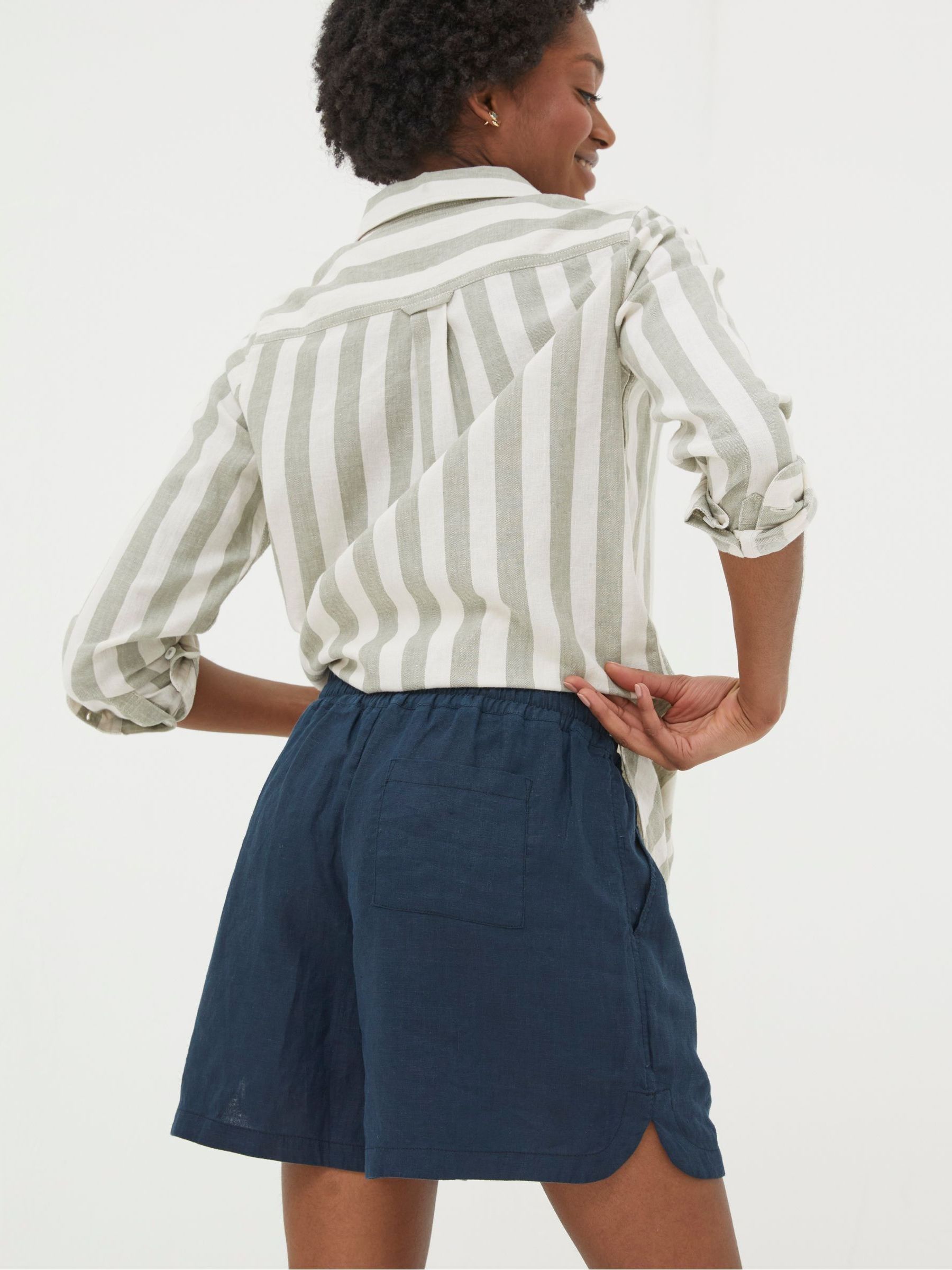 Tenby Blue Linen Shorts - Image 2 of 4