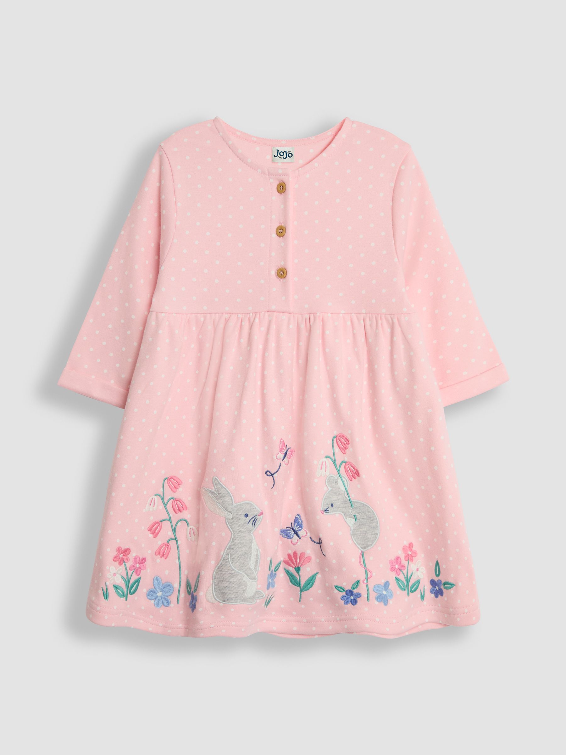 Pink Mouse Appliqué Button Front Dress - Image 1 of 3