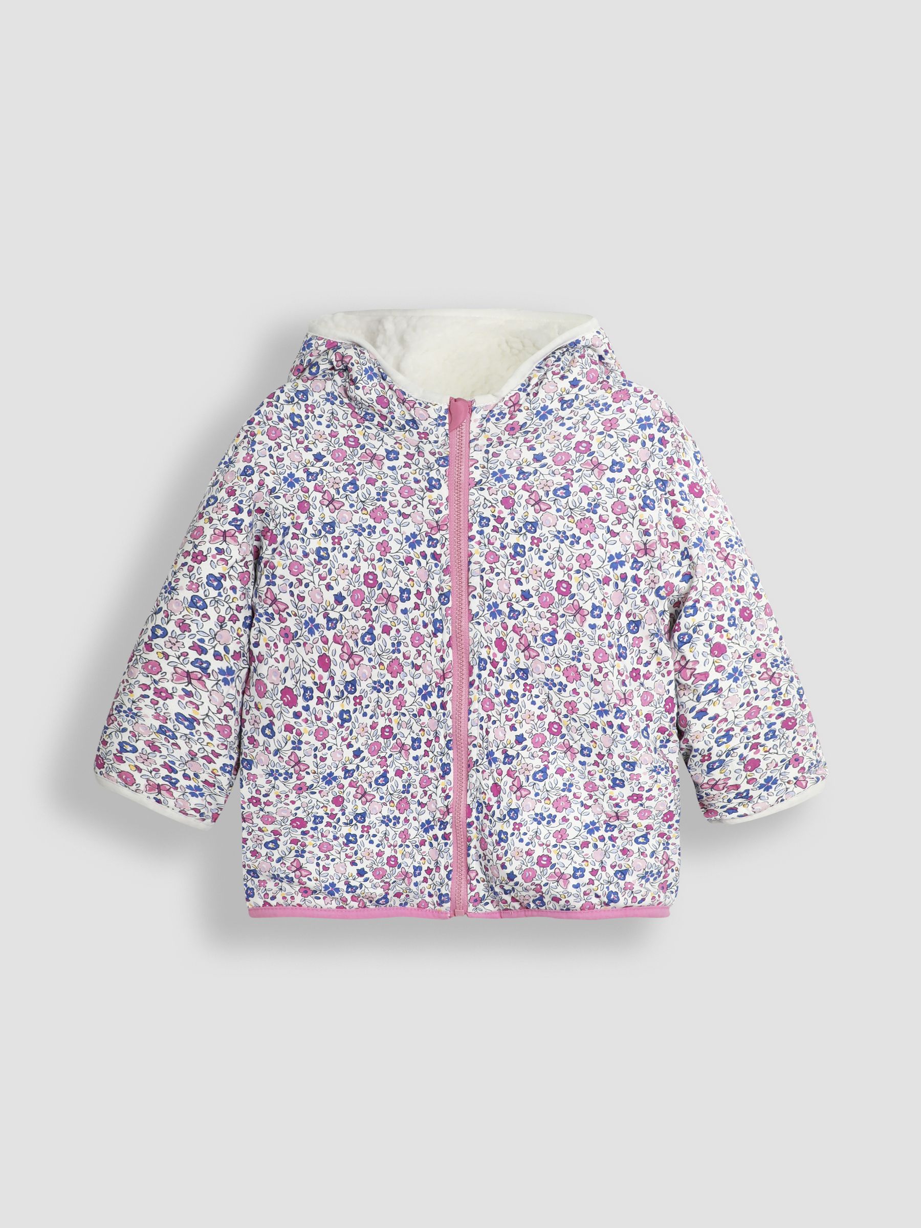 Pink Butterfly Reversible Hooded Teddy Fleece - Image 4 of 7