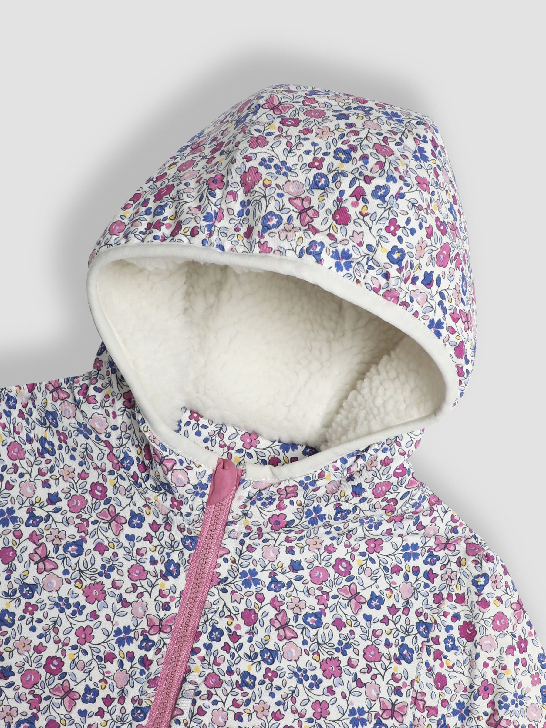 Pink Butterfly Reversible Hooded Teddy Fleece - Image 7 of 7