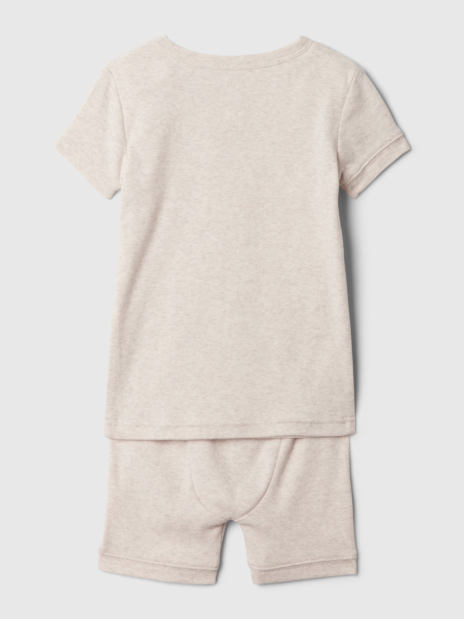 Beige Organic Cotton Graphic Short Pyjama Set (12mths-5yrs) - Image 2 of 2