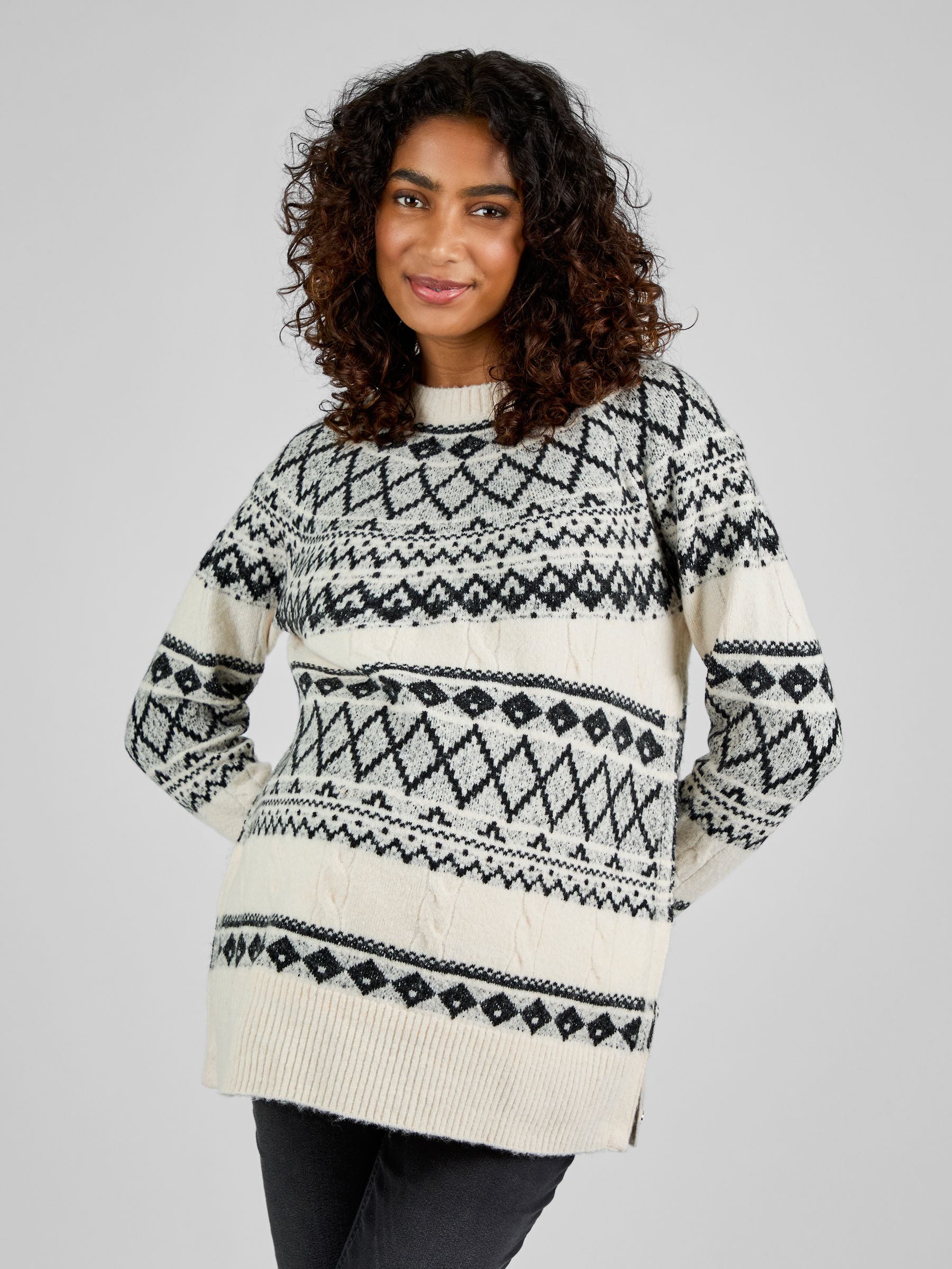 Cream/Black Maternity & Nursing Jumper - Image 1 of 4