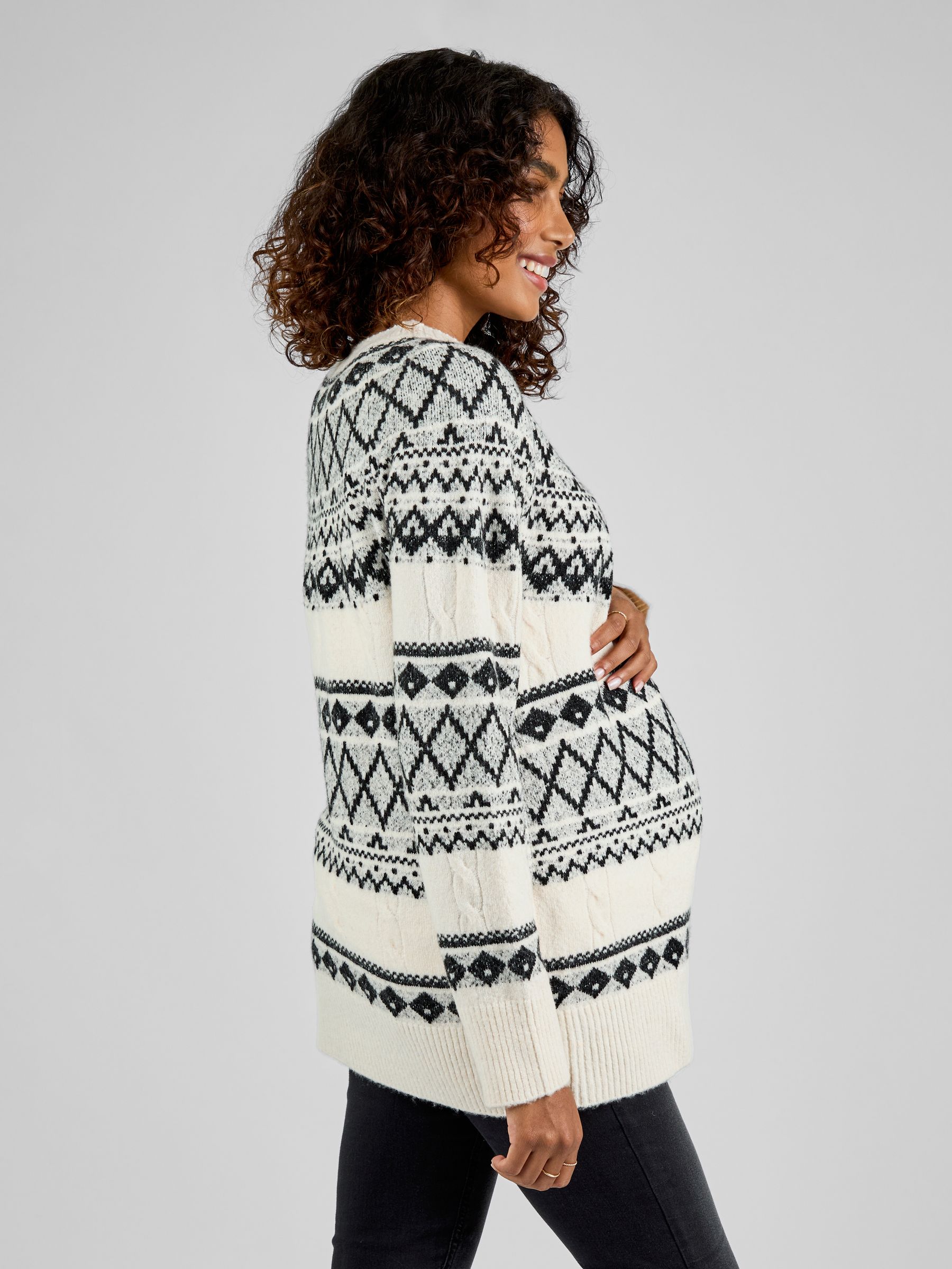 Cream/Black Maternity & Nursing Jumper - Image 2 of 4