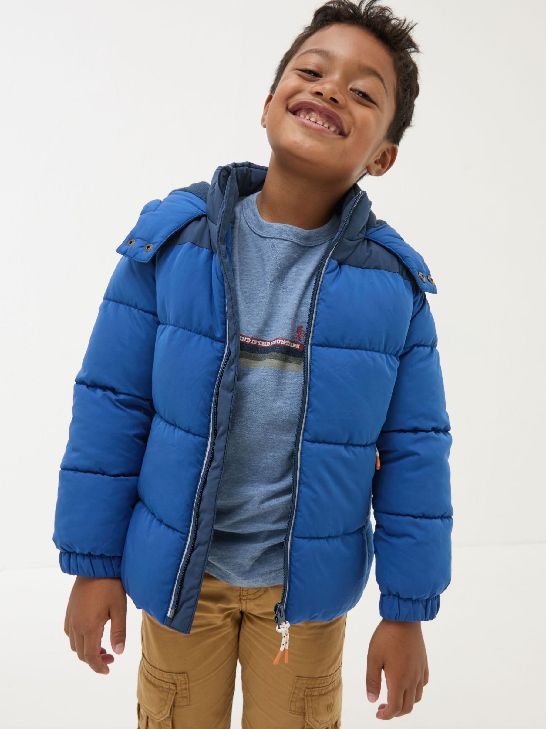 Milo Cobalt Blue Hooded Padded Jacket - Image 1 of 5 Milo Cobalt Blue Hooded Padded Jacket - Image 1 of 5