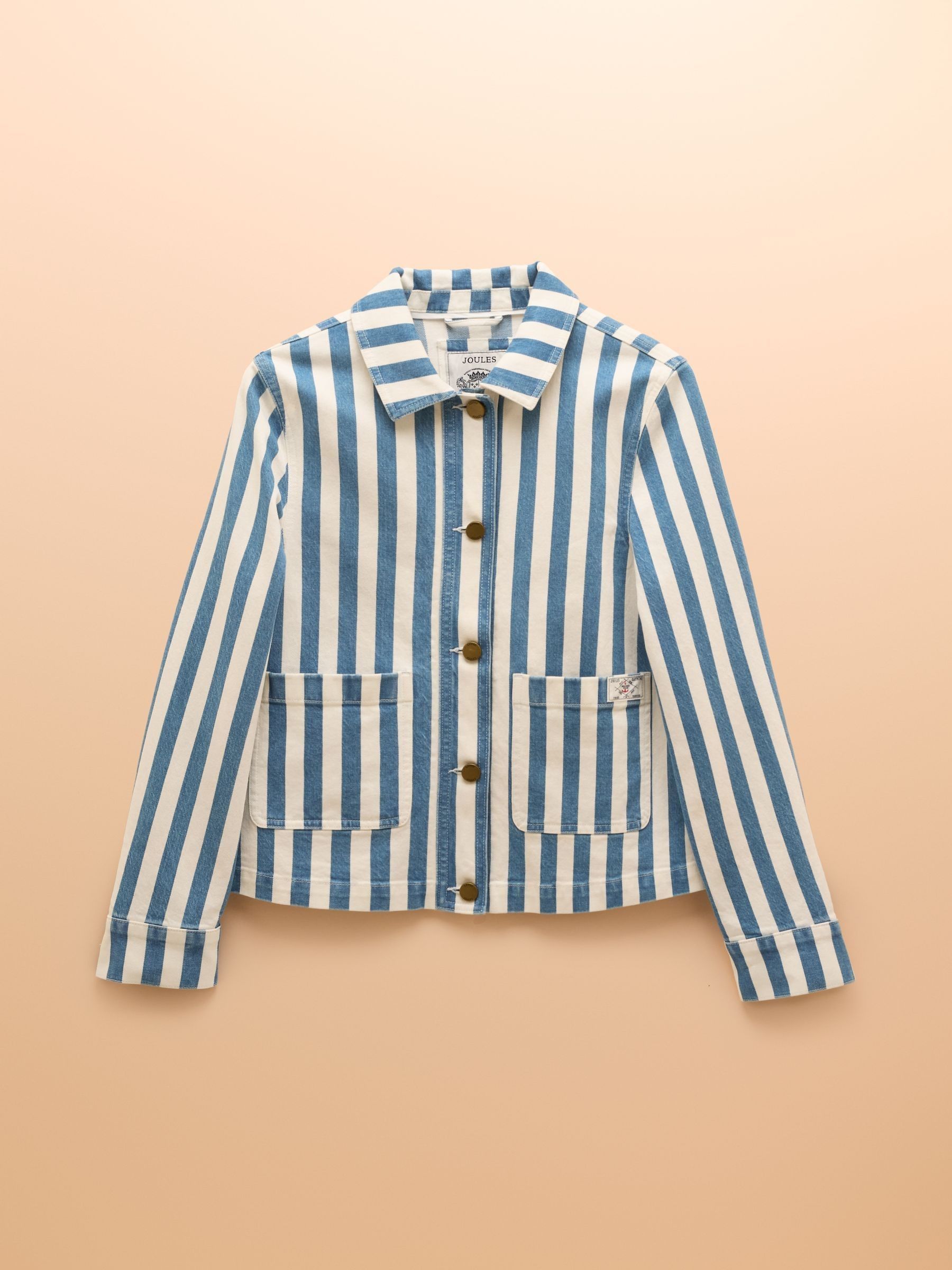 Cream & Blue Stripe Denim Jacket - Image 10 of 10