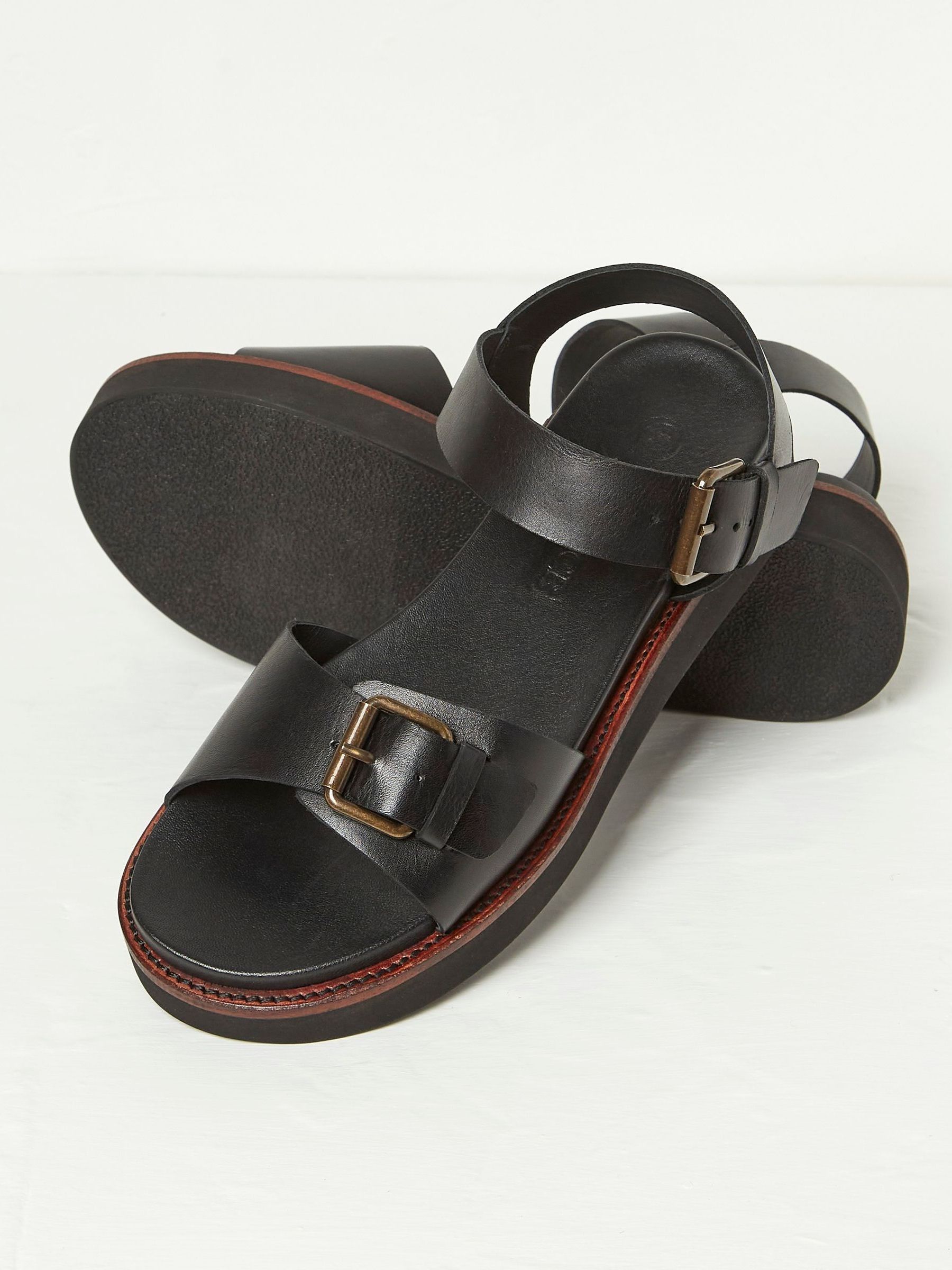 Ambie Black Flatform Buckle Sandals - Image 2 of 3