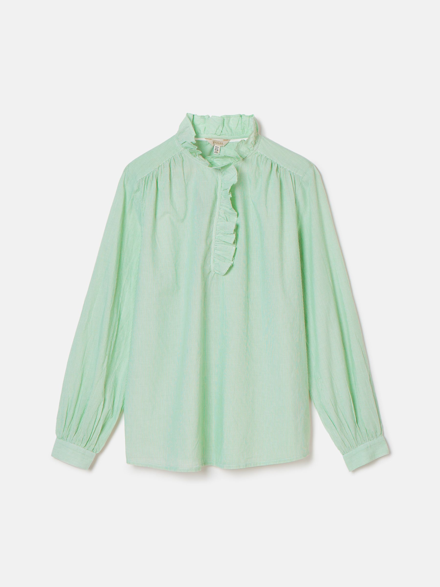 Melanie Green/White Cotton Ruffle Blouse - Image 7 of 7