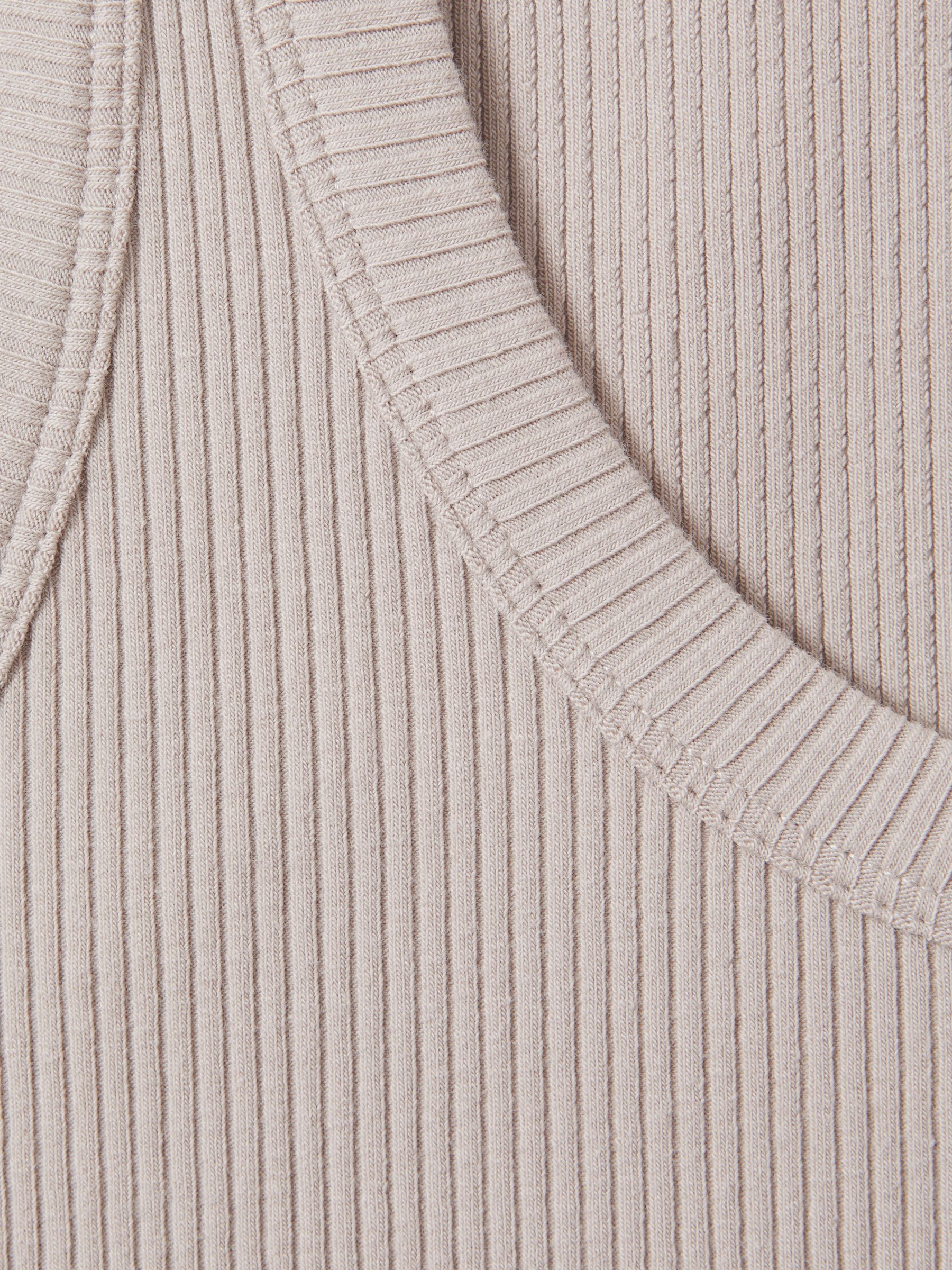 Ribbed Cotton Blend Vest in Mink - Image 5 of 5