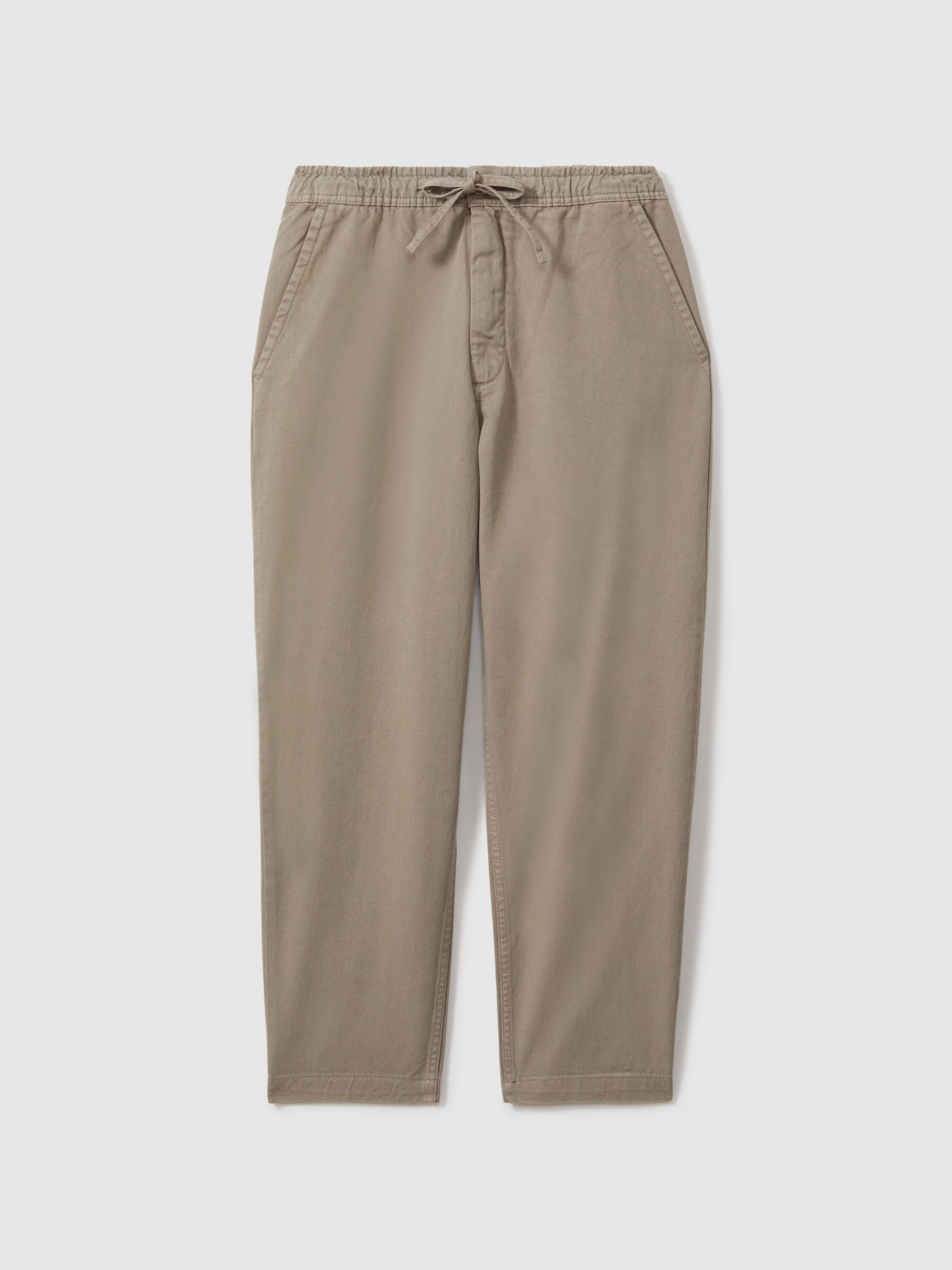 Wax London Cotton Drawstring Trousers in Light Khaki - Image 2 of 6