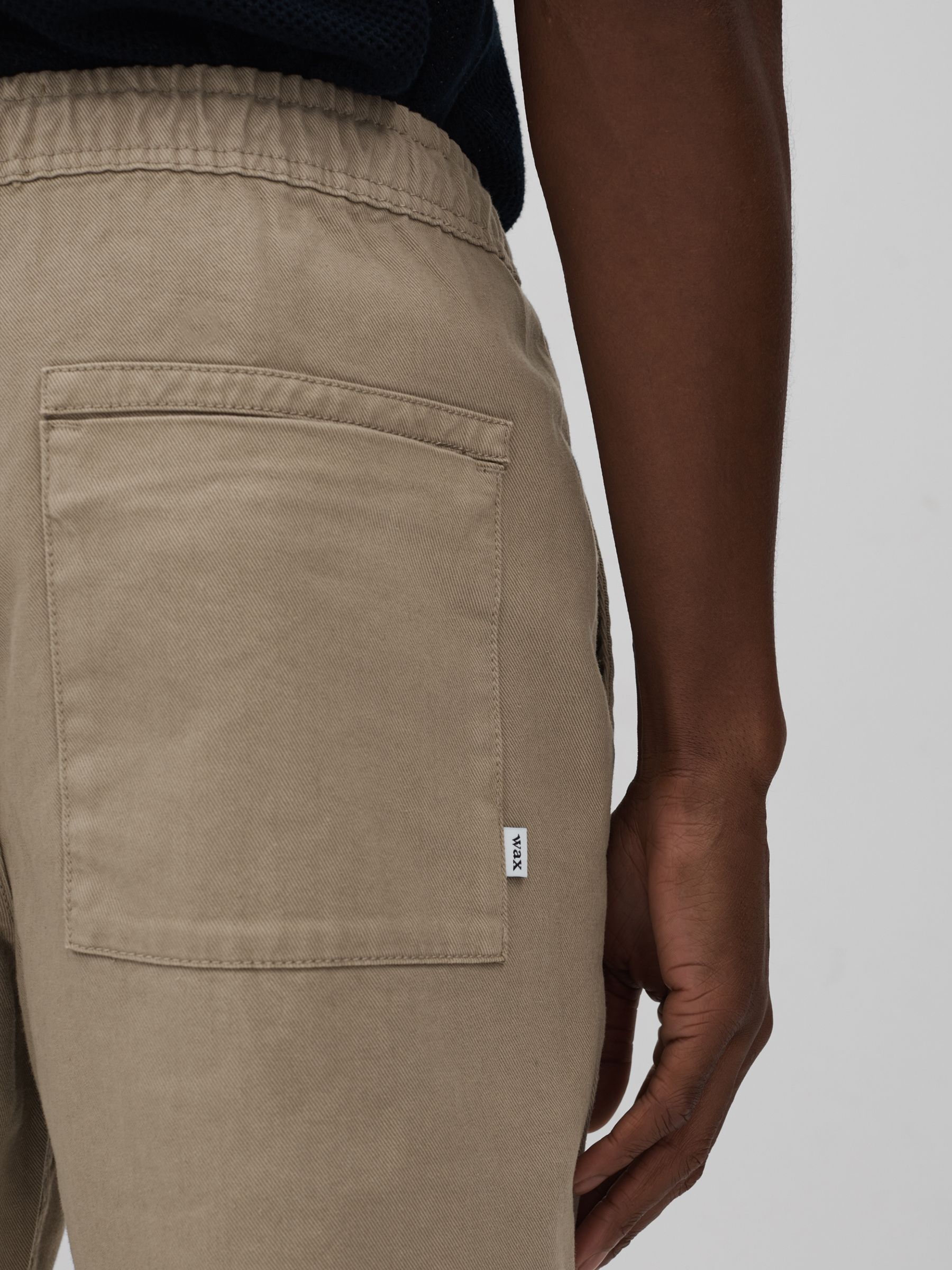 Wax London Cotton Drawstring Trousers in Light Khaki - Image 4 of 6