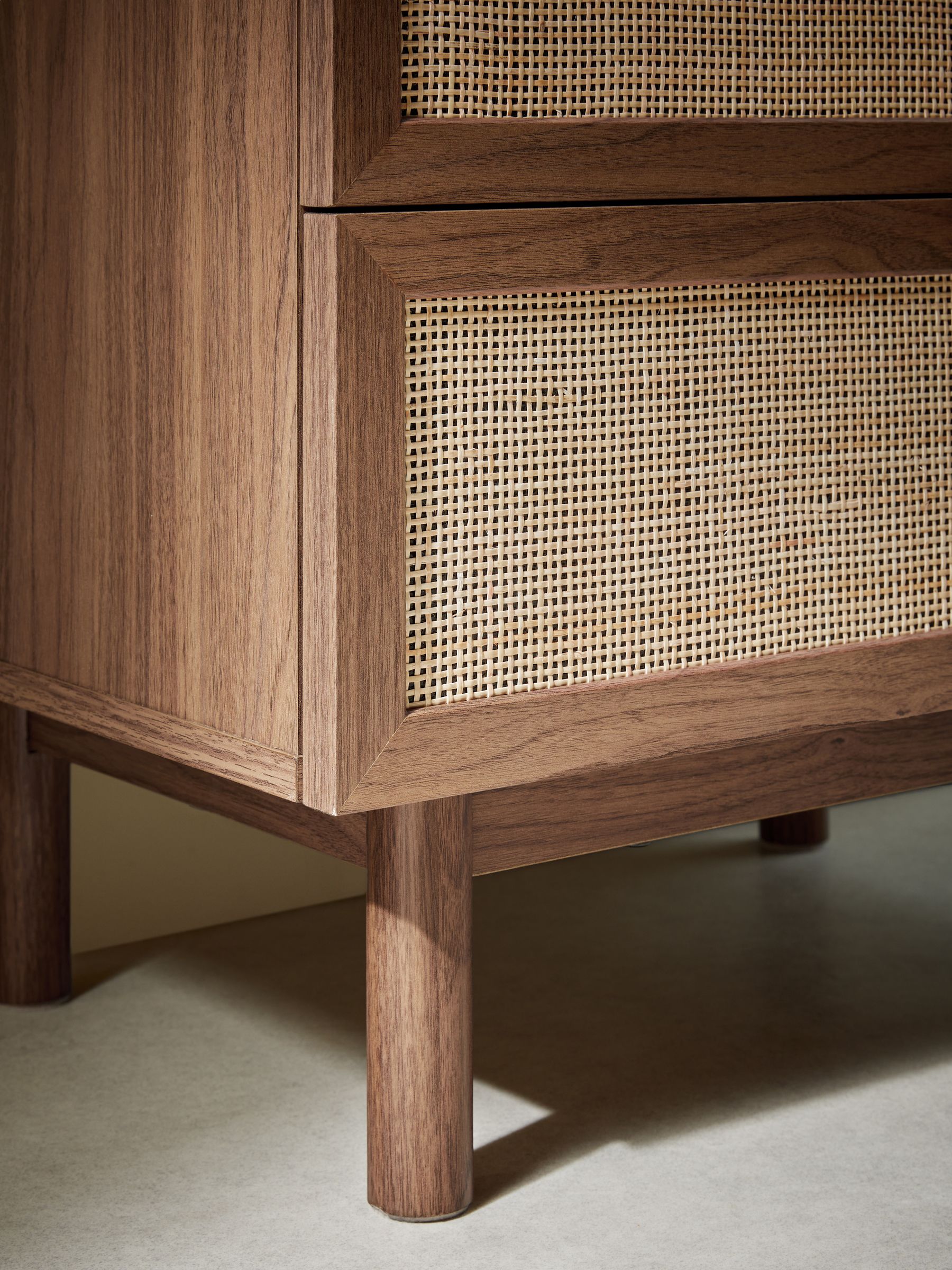 Pavia Rattan 6 Drawer Chest of Drawers in Dark Oak Effect - Image 2 of 5