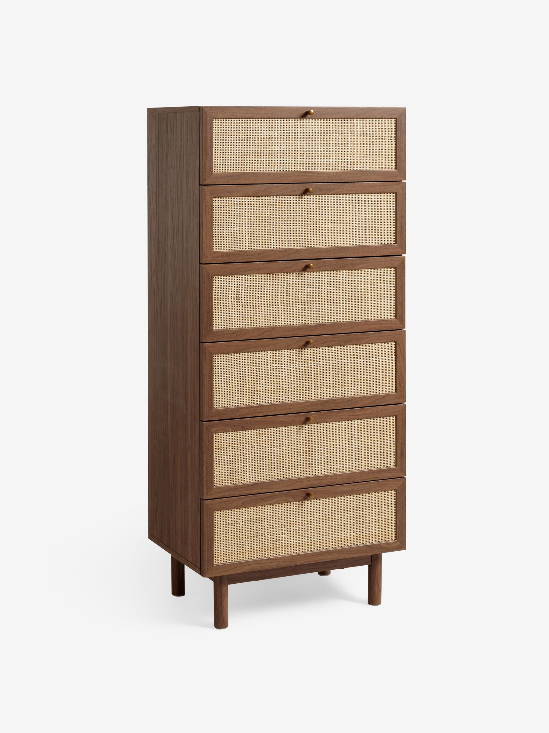 Pavia Rattan 6 Drawer Chest of Drawers in Dark Oak Effect - Image 4 of 5