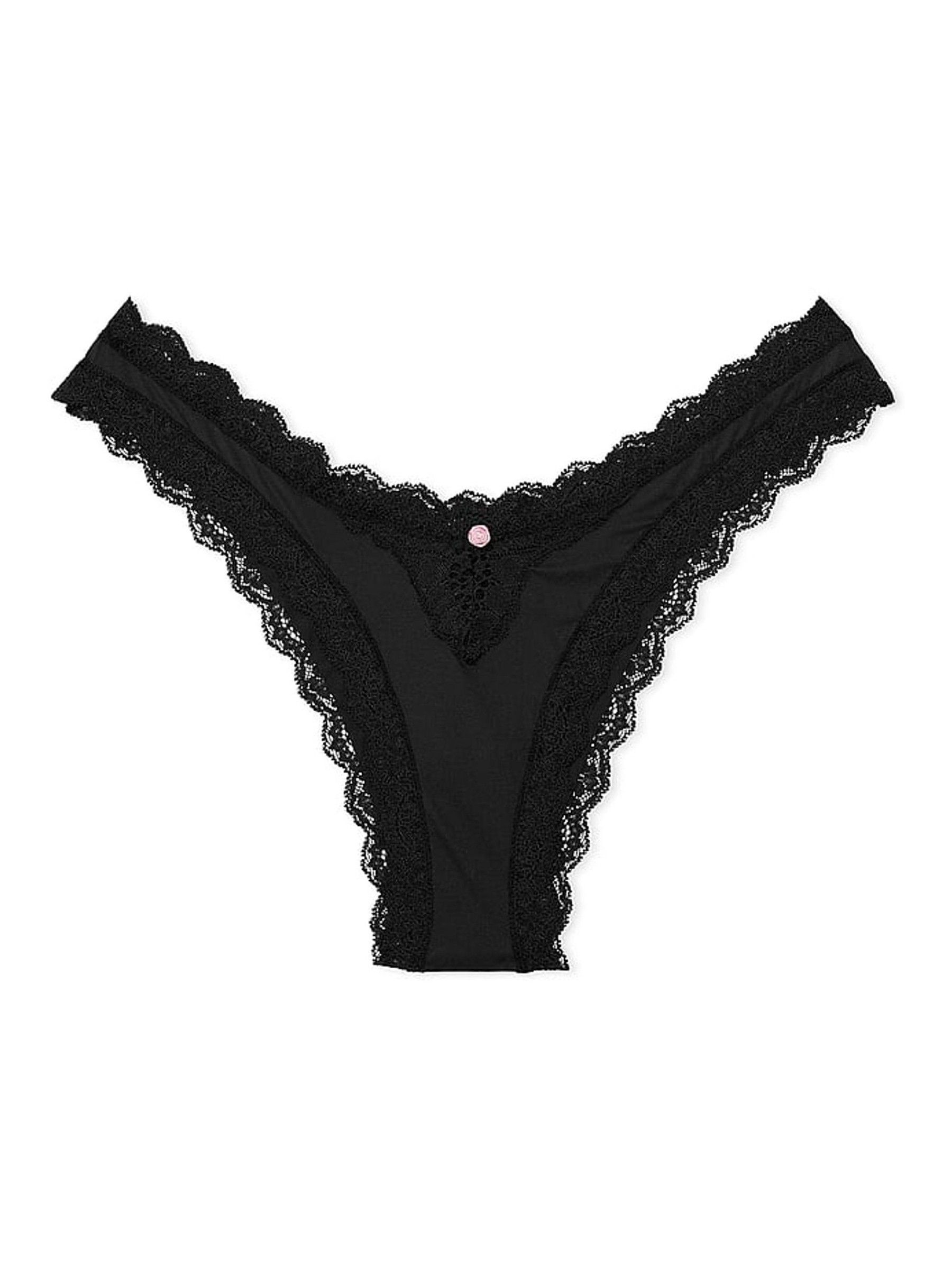 Black Lace Trim Brazilian Knickers - Image 3 of 3