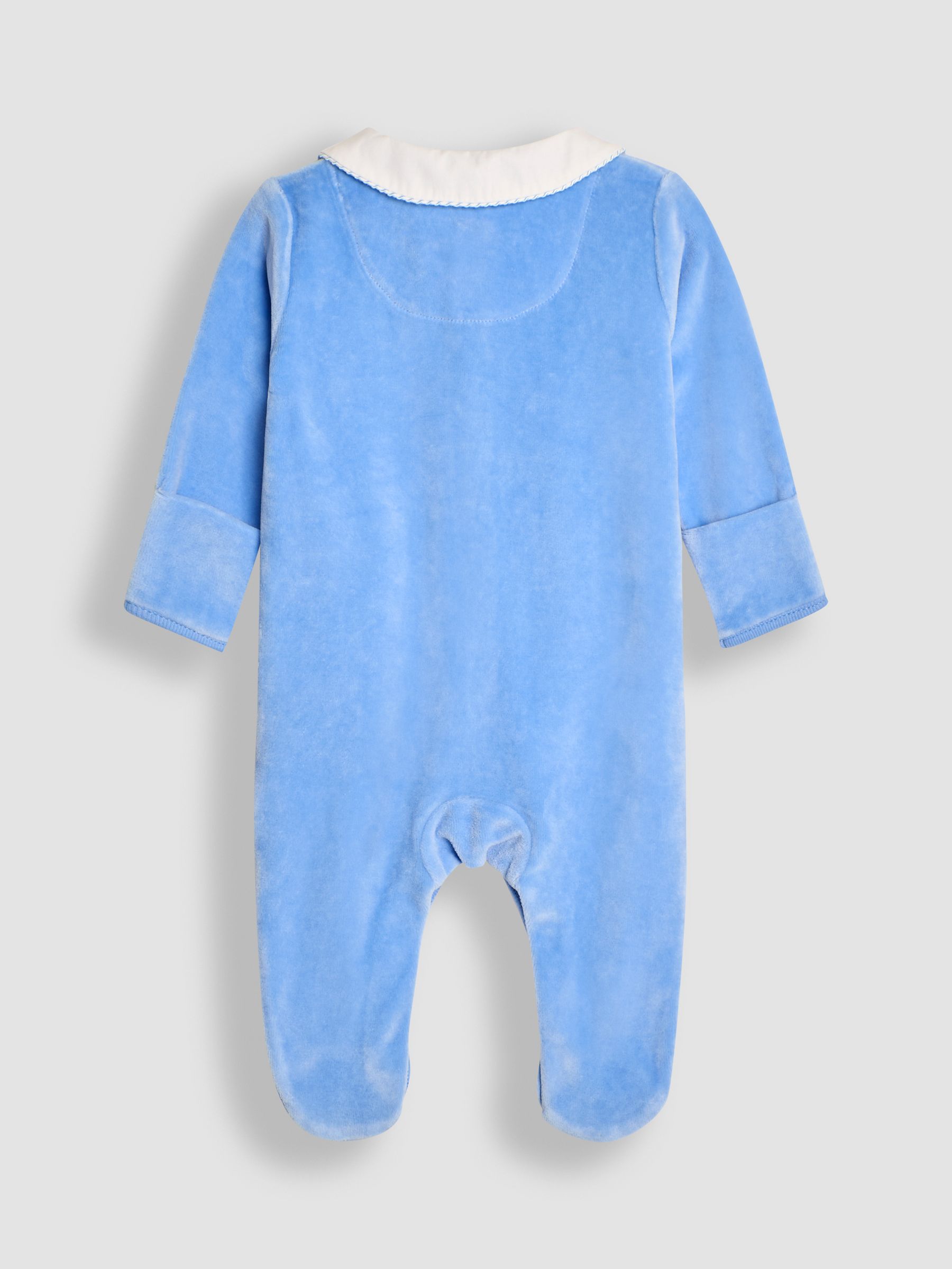 Blue Velour Sleepsuit - Image 2 of 3