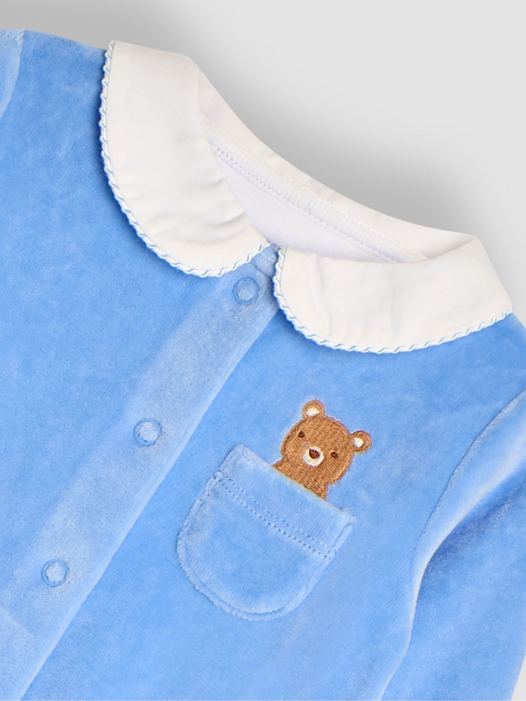 Blue Velour Sleepsuit - Image 3 of 3