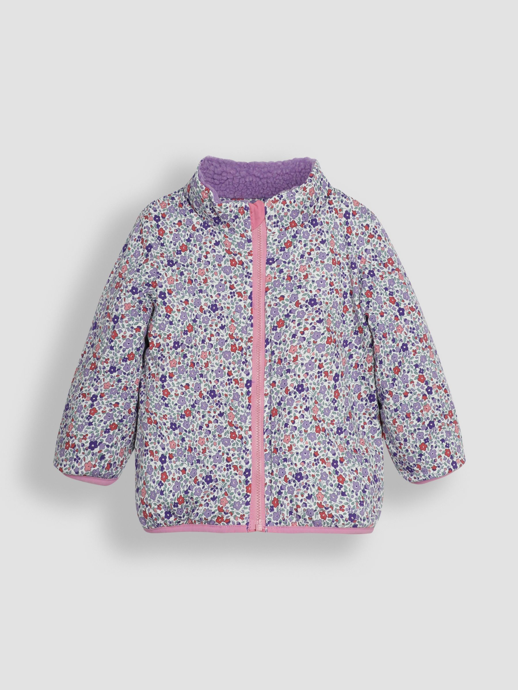 Lilac Purple Dino Reversible Hooded Teddy Fleece - Image 4 of 7