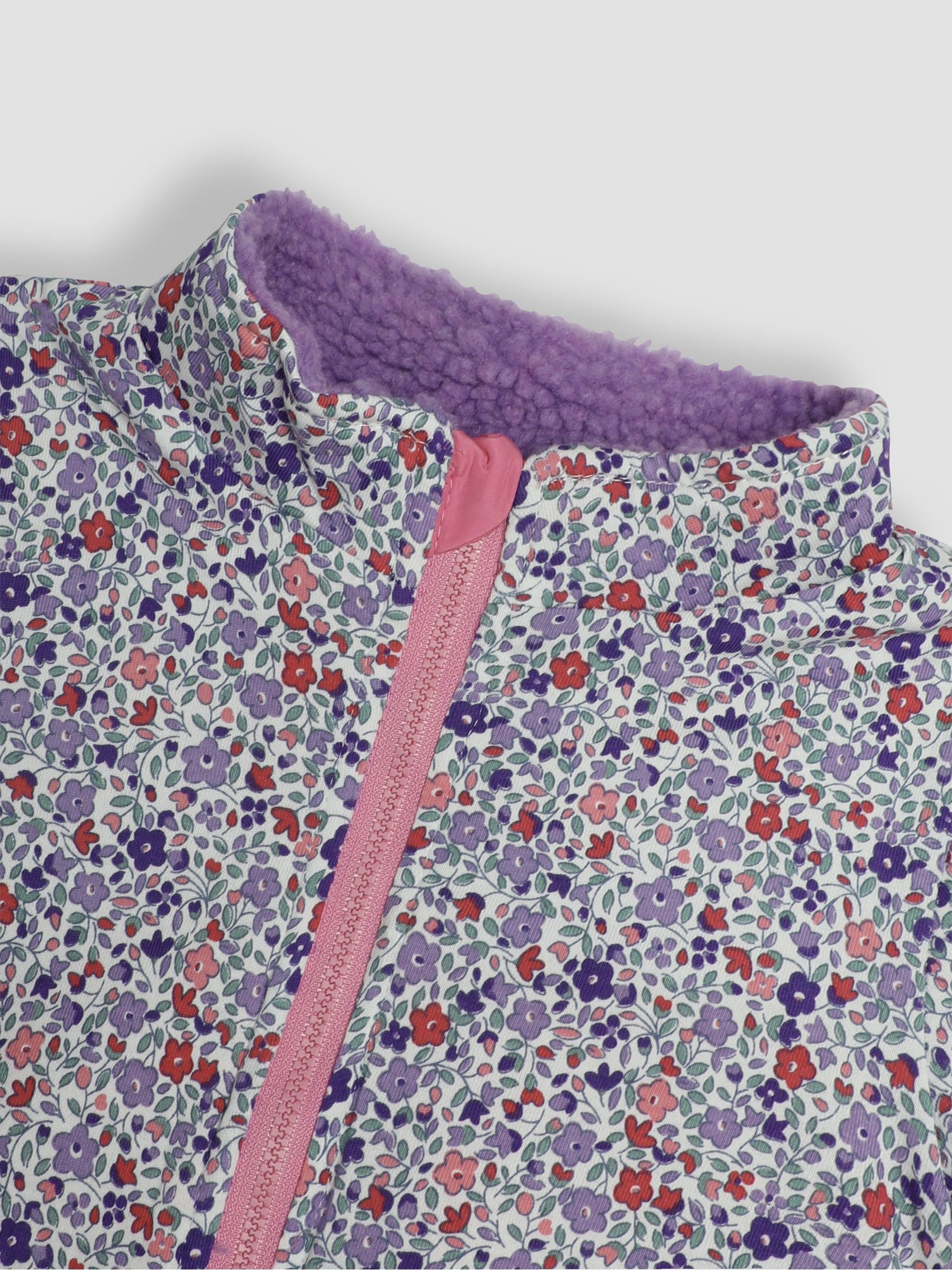 Lilac Purple Dino Reversible Hooded Teddy Fleece - Image 7 of 7