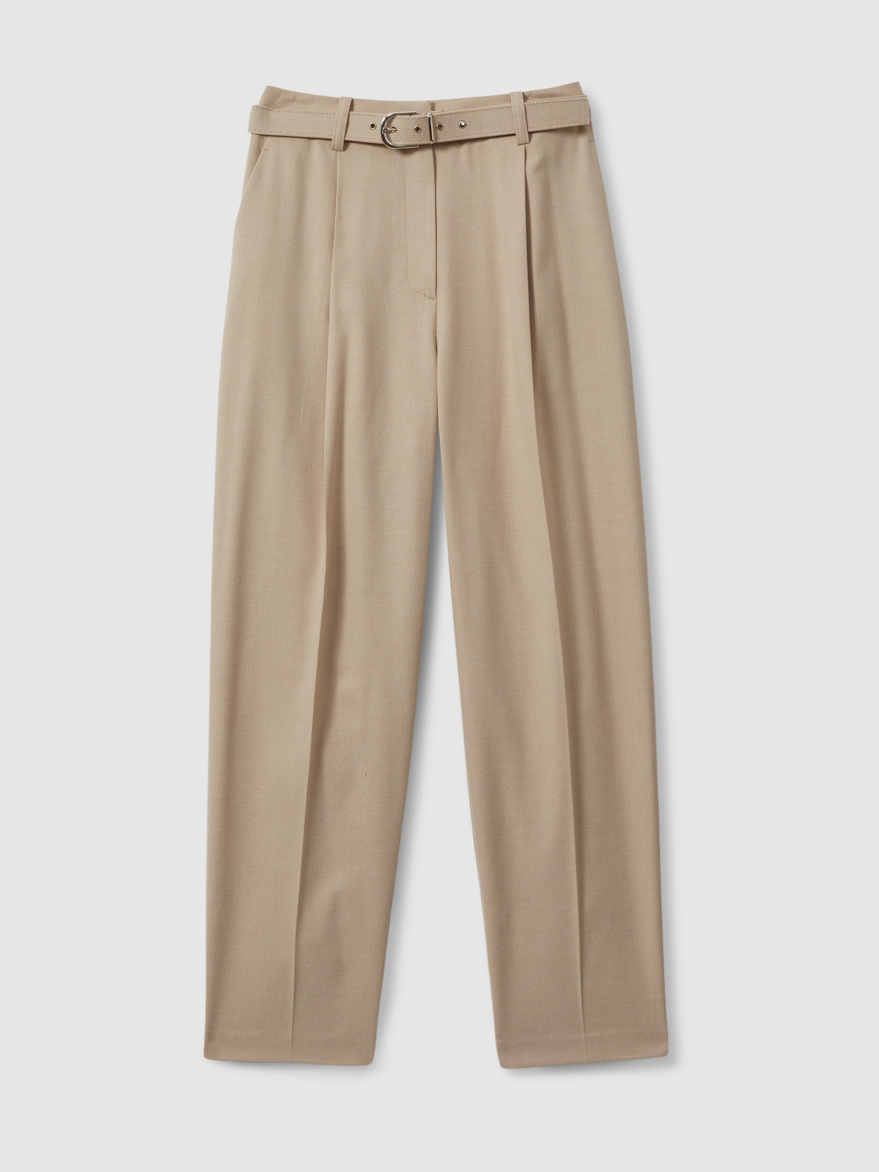 Tapered Belted Trousers in Neutral - Image 2 of 5