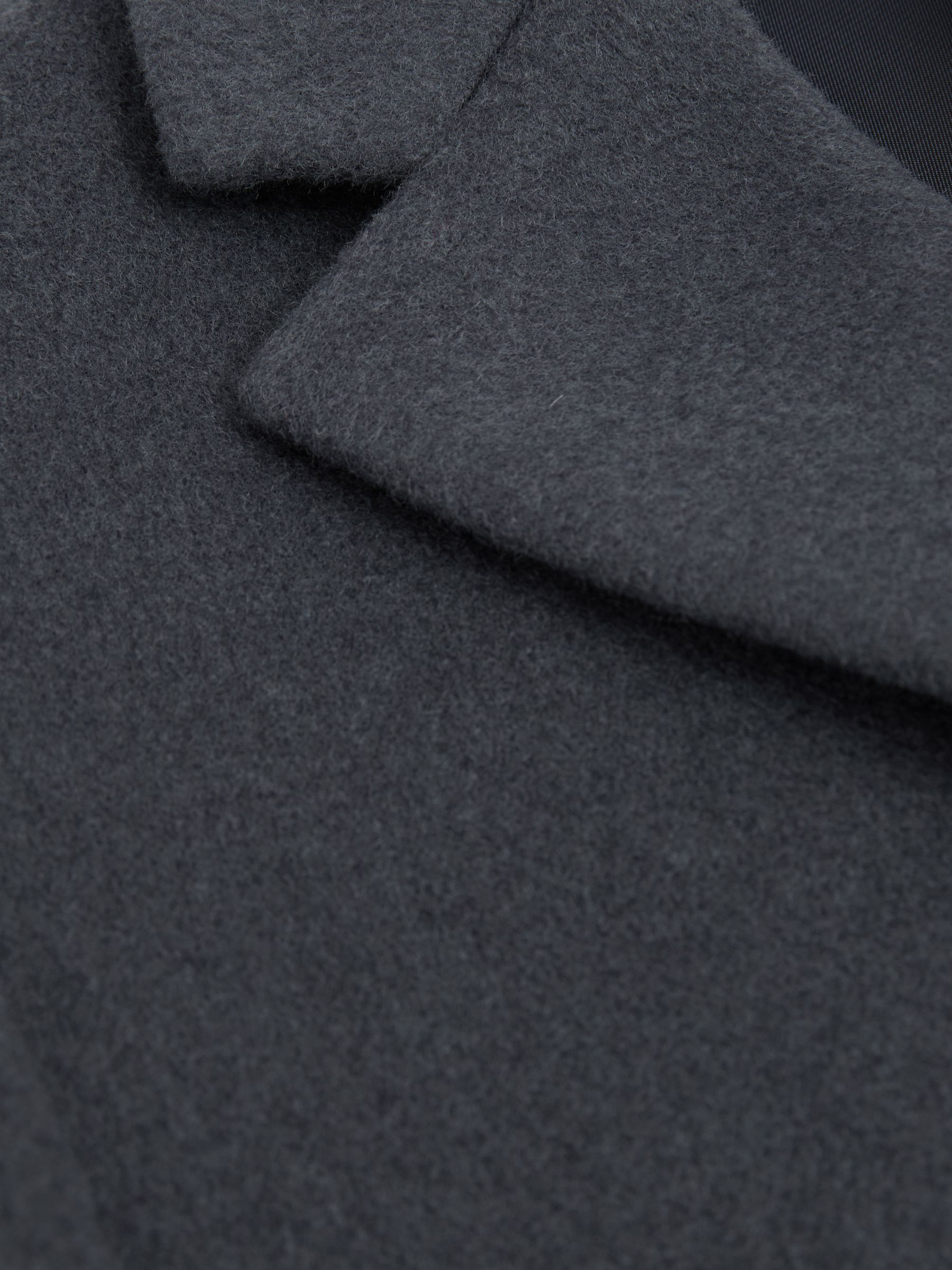 Wool Blend Single Breasted Overcoat in Airforce Blue - Image 6 of 6
