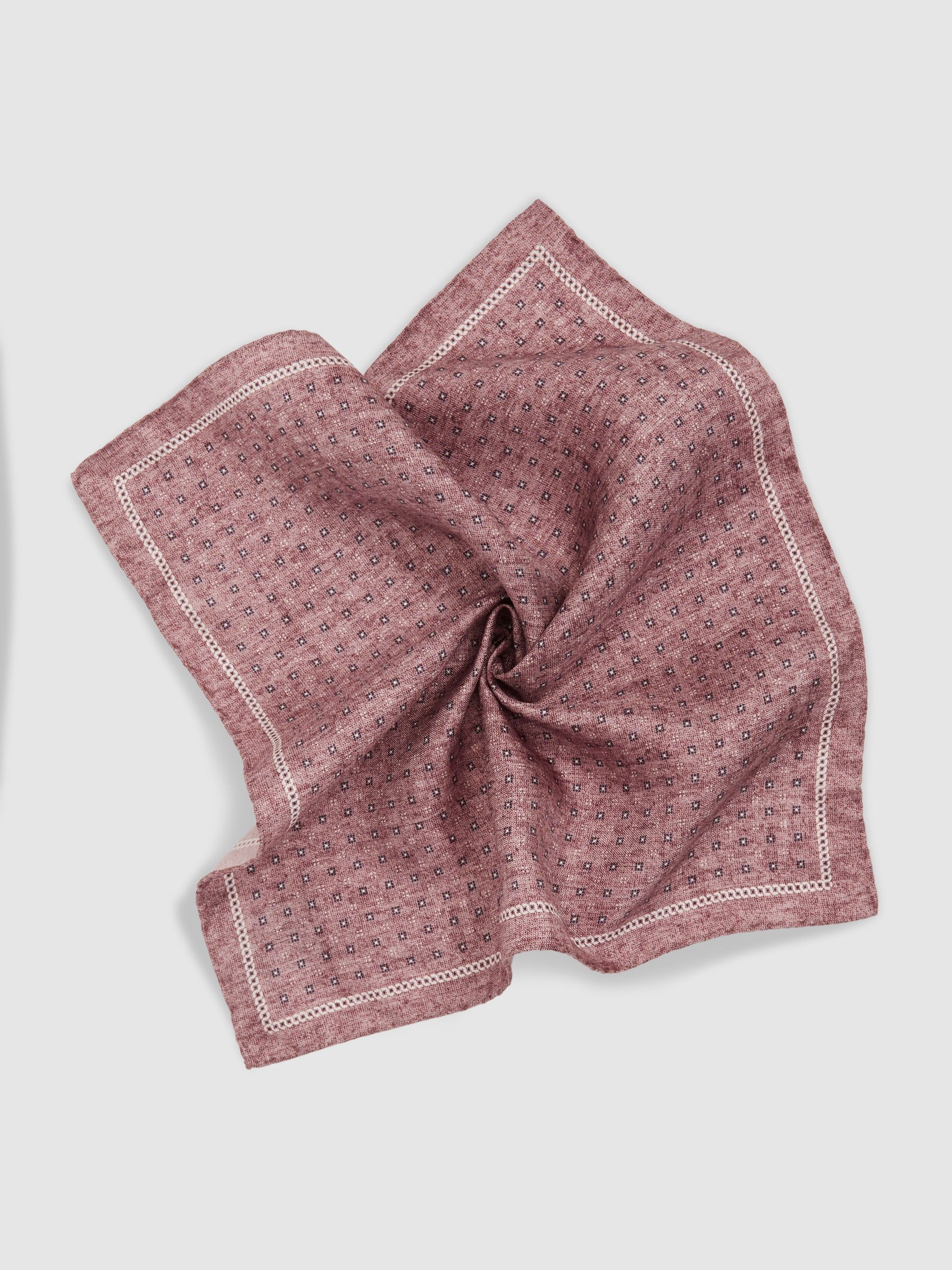 Reversible Silk Pocket Square in Dusty Pink - Image 3 of 5