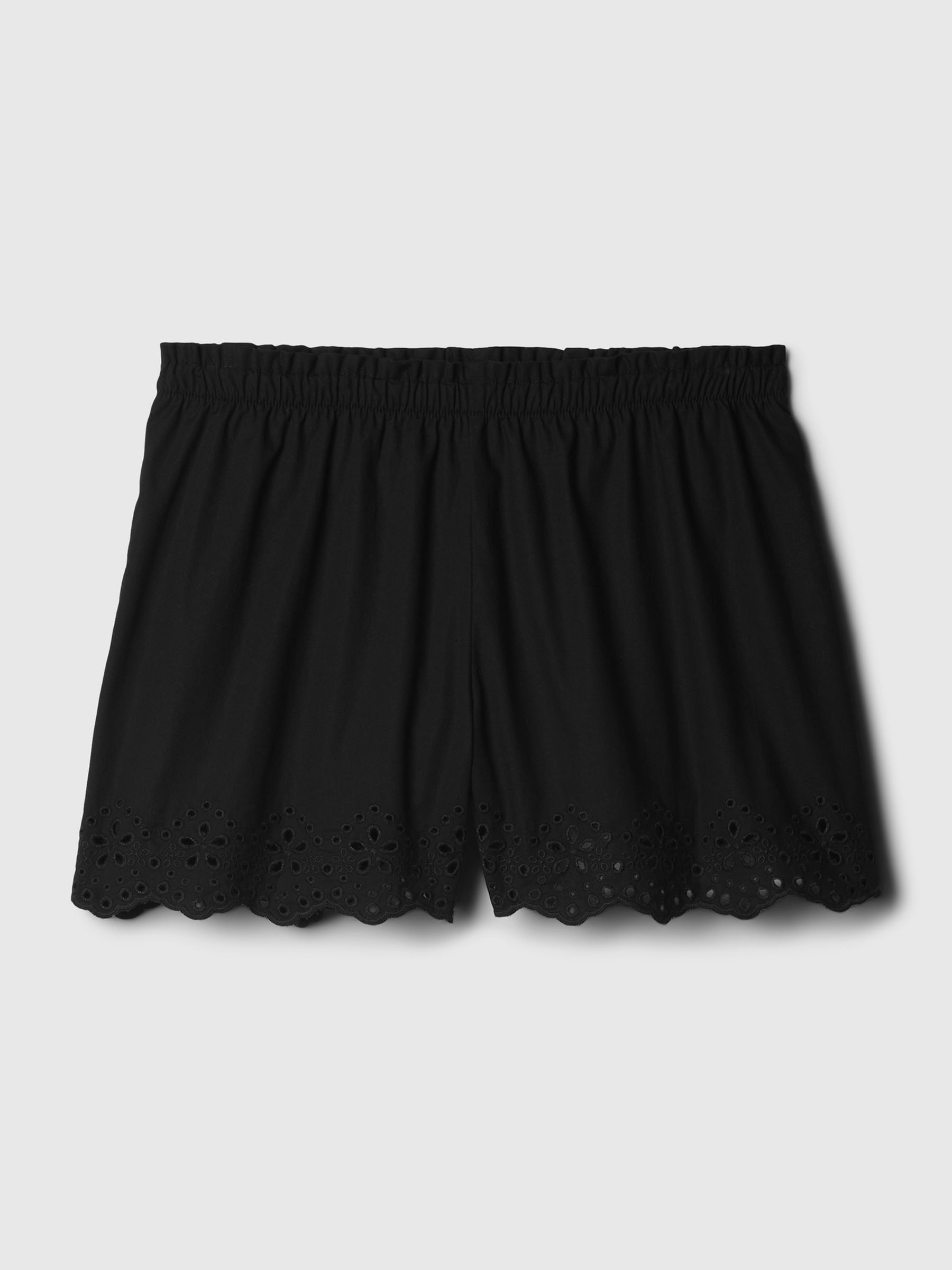 Black Eyelet Poplin Pyjama Shorts - Image 4 of 4