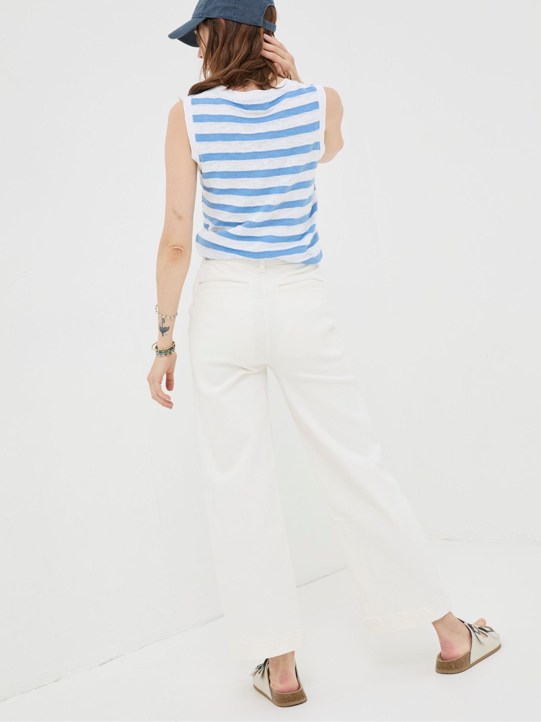 Keswick White Wide Leg Cropped Jeans - Image 5 of 8