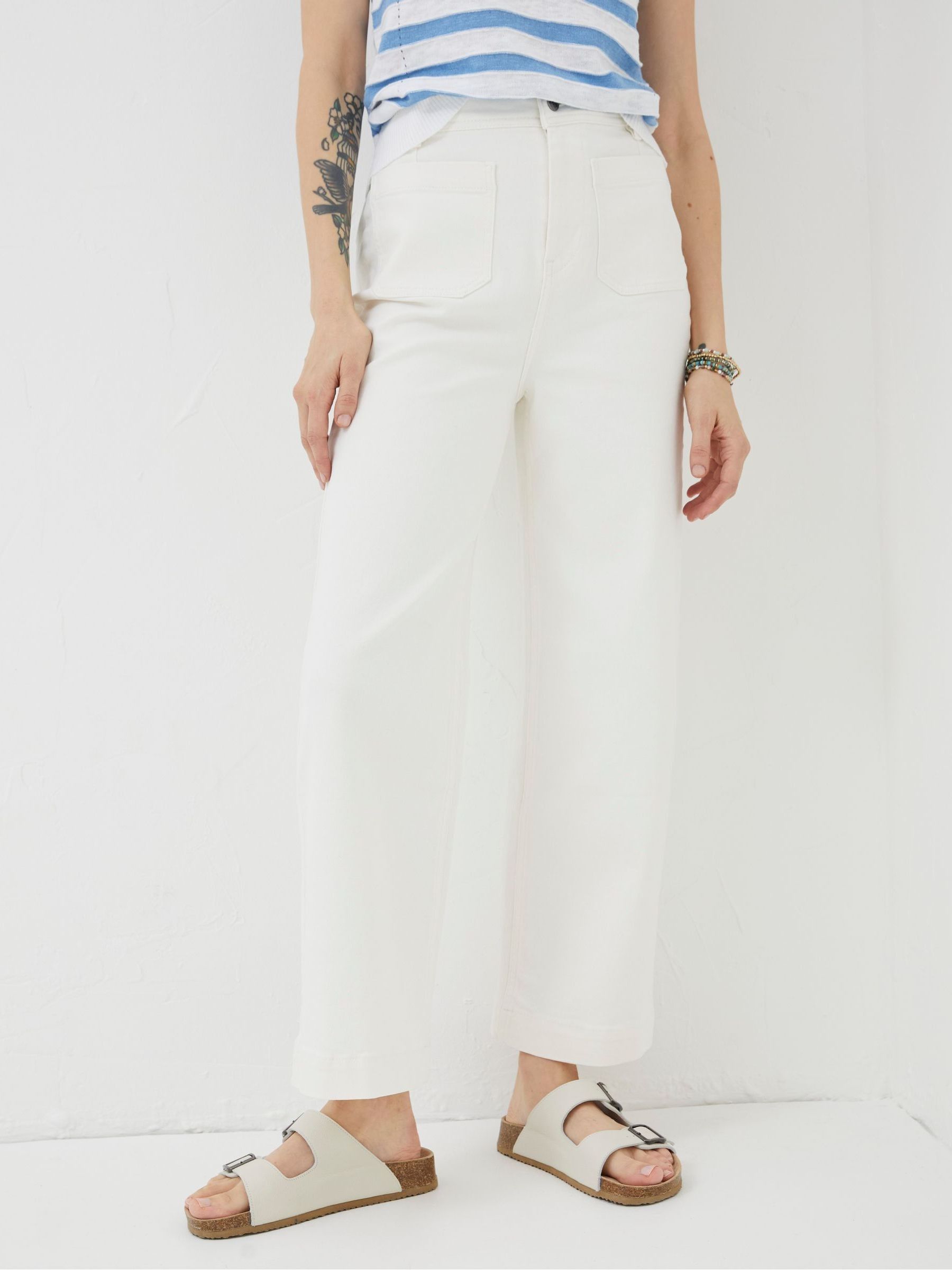 Keswick White Wide Leg Cropped Jeans - Image 6 of 8