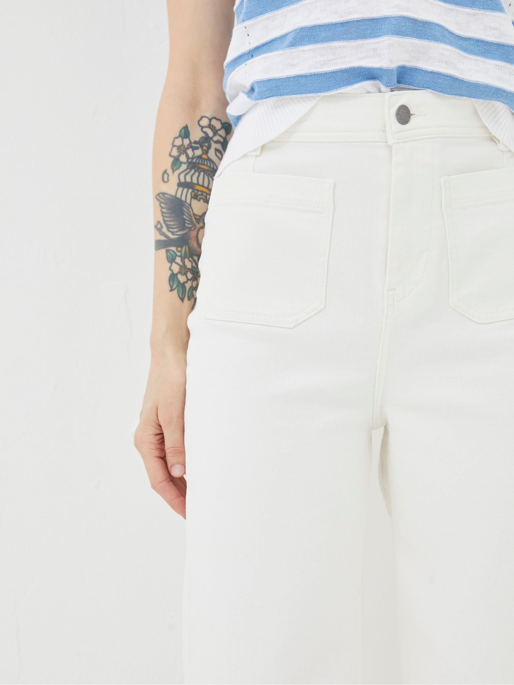 Keswick White Wide Leg Cropped Jeans - Image 7 of 8