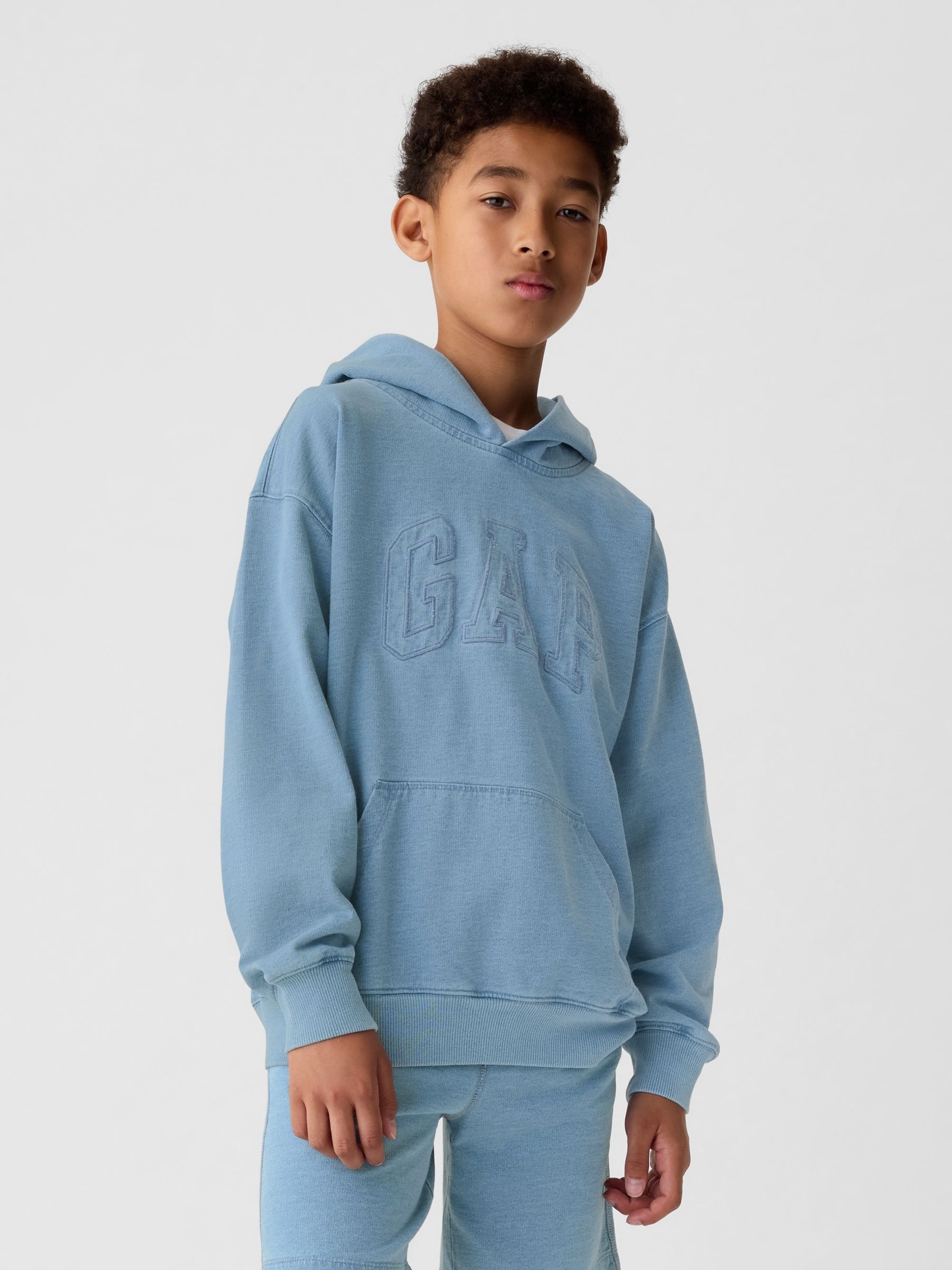 Blue Arch Logo Overhead Hoodie (4-13yrs) - Image 1 of 1