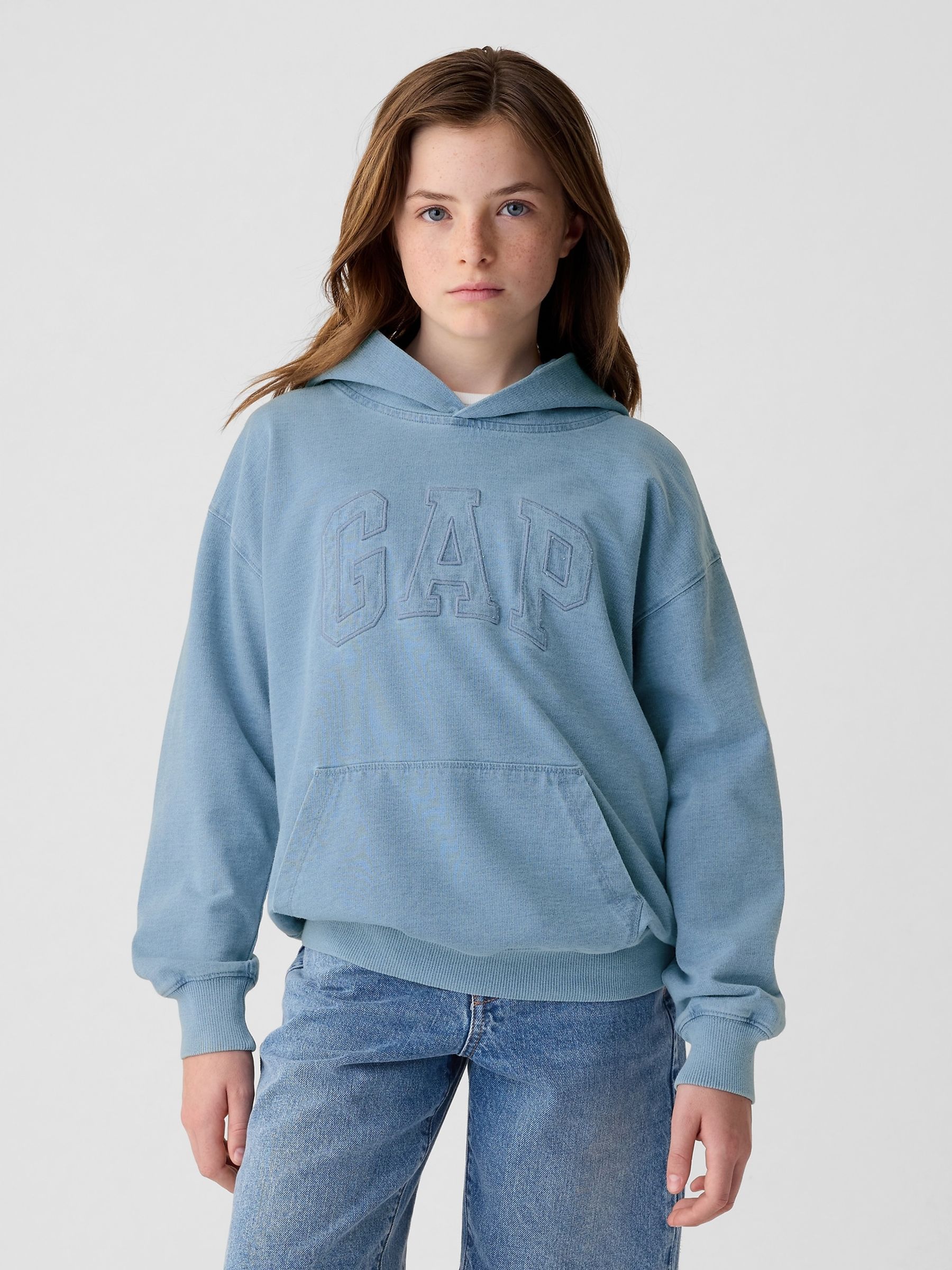 Blue Arch Logo Overhead Hoodie (4-13yrs) - Image 2 of 5