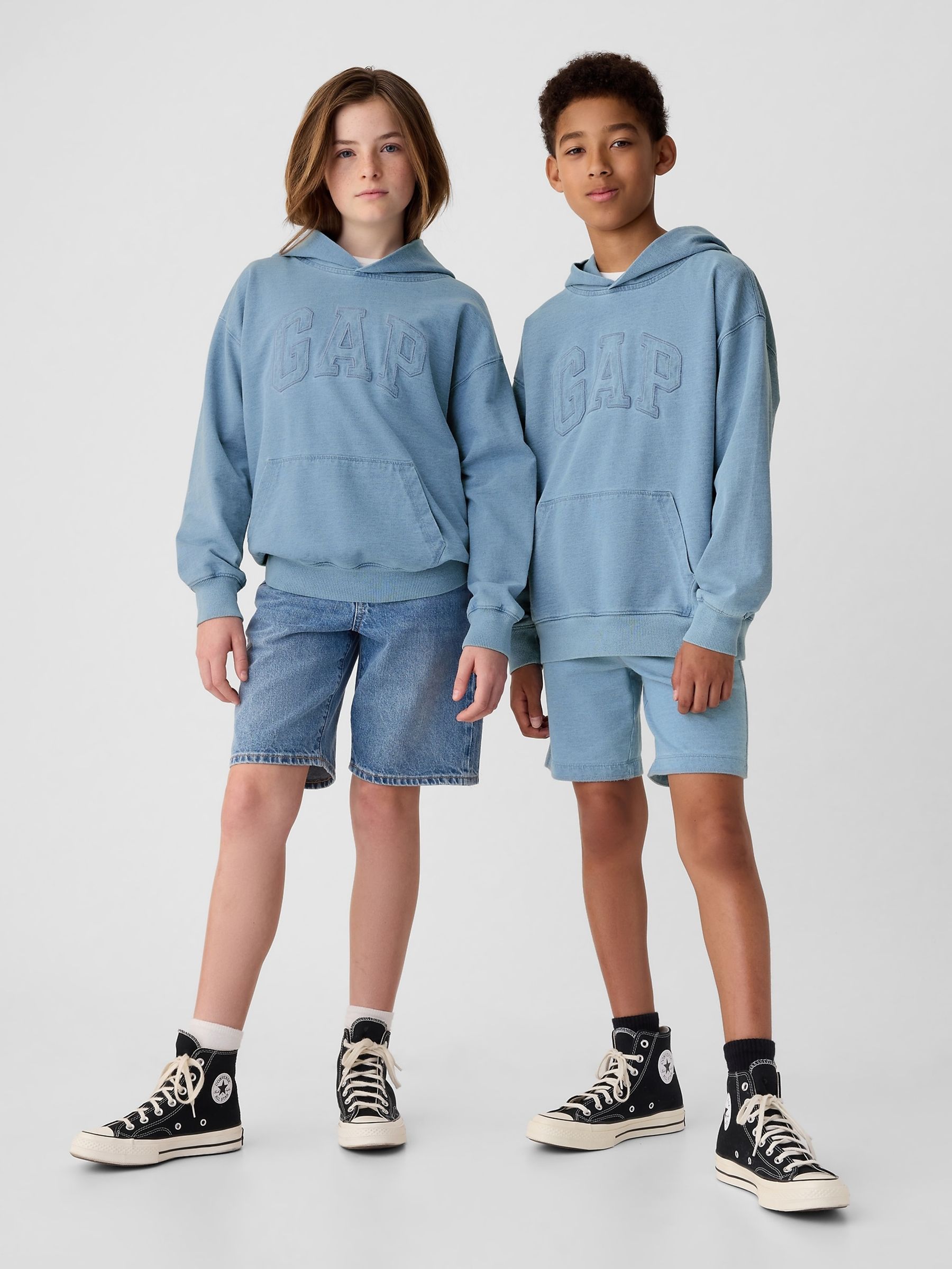 Blue Arch Logo Overhead Hoodie (4-13yrs) - Image 3 of 5