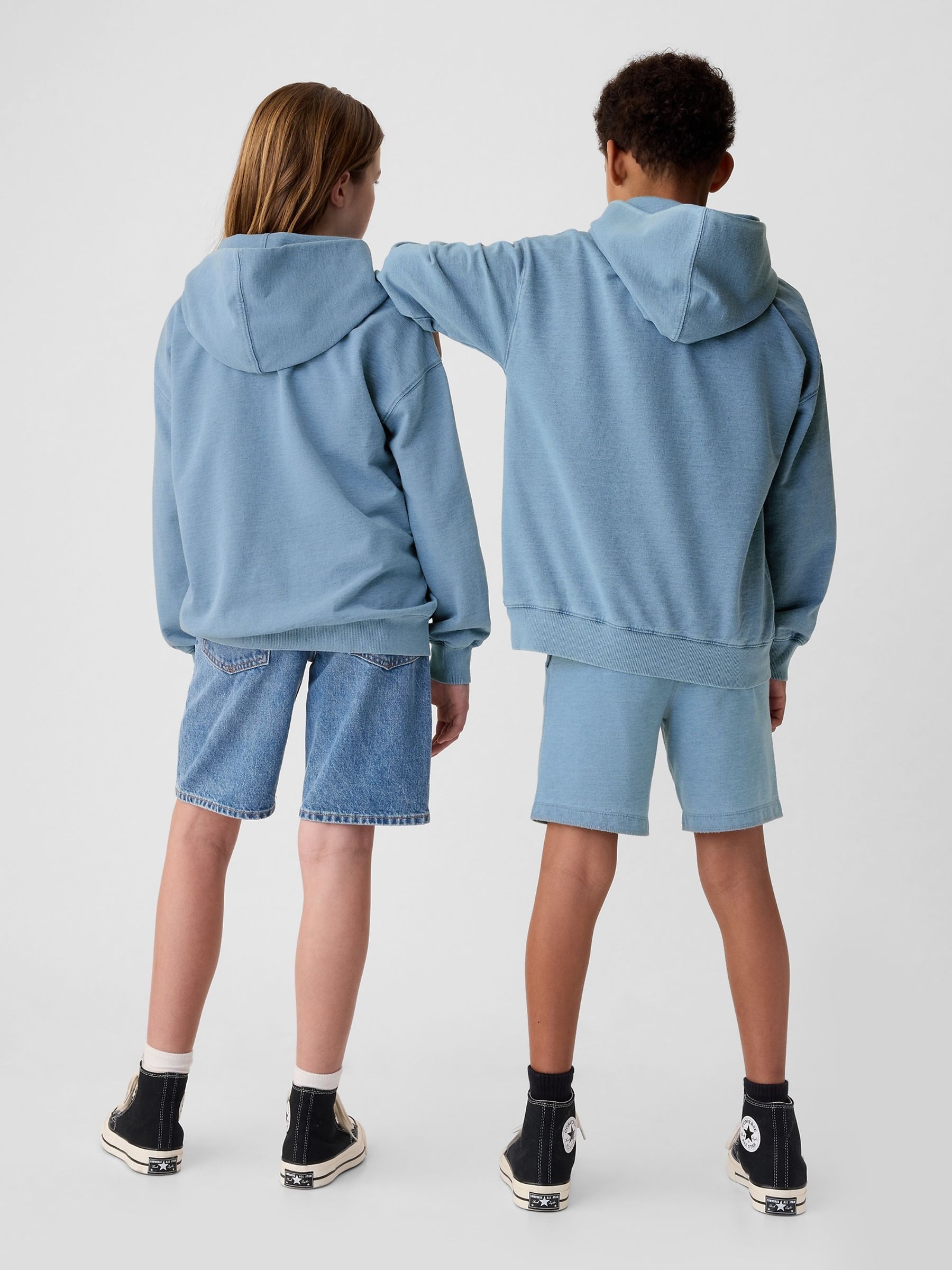 Blue Arch Logo Overhead Hoodie (4-13yrs) - Image 4 of 5